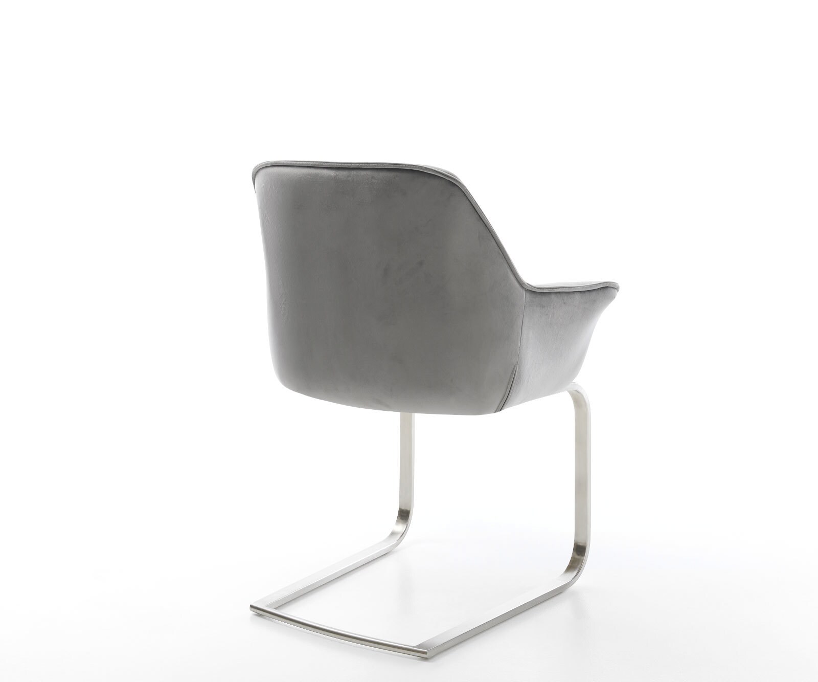 Sledemodel Keila-Flex met armleuning fluweel grijs sledemodel vlak roestvrij staal 5