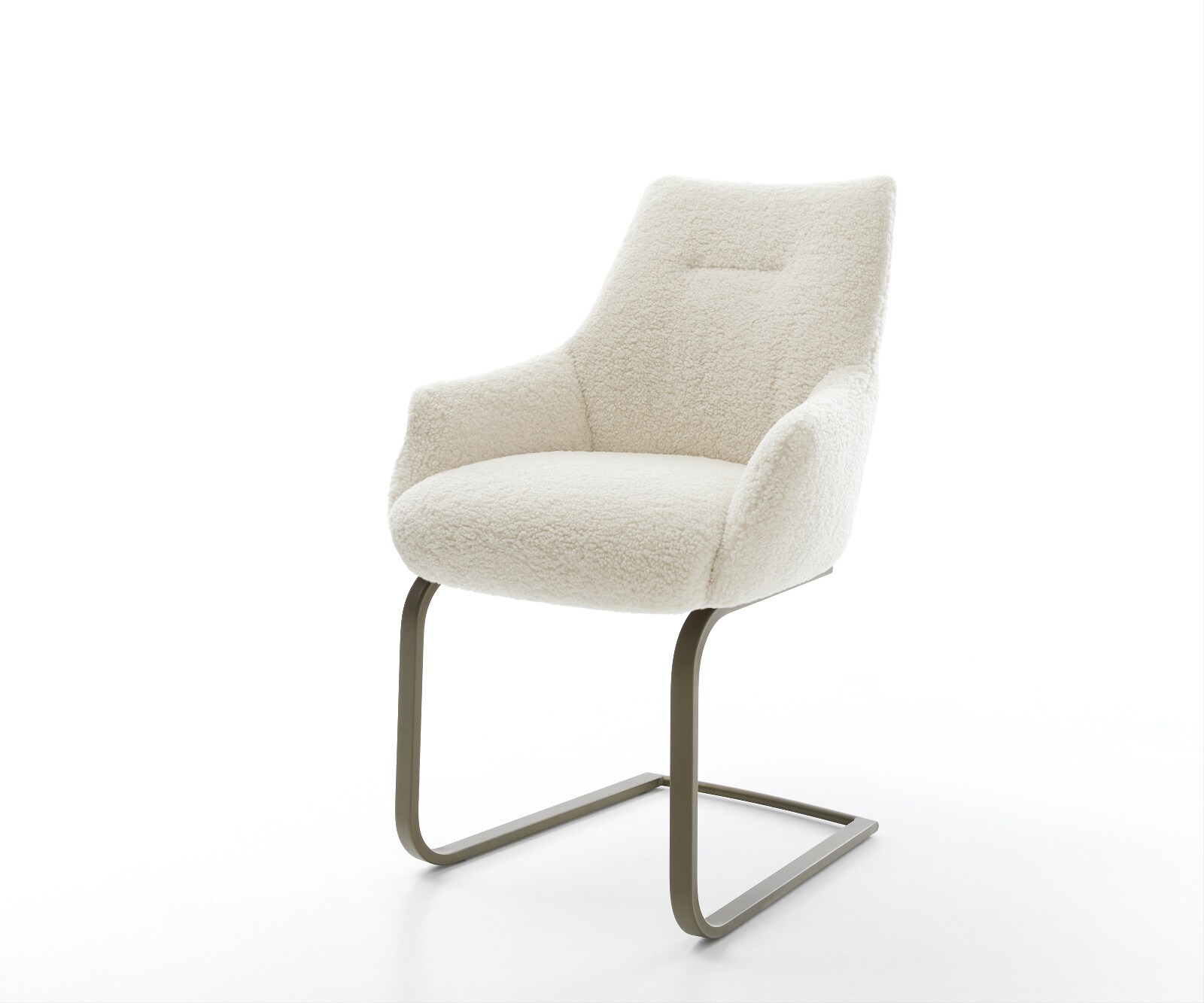 Sledemodel Alja-Flex met armleuning teddy beige sledemodel vlak afwerking met titanium pocketveer kern 1