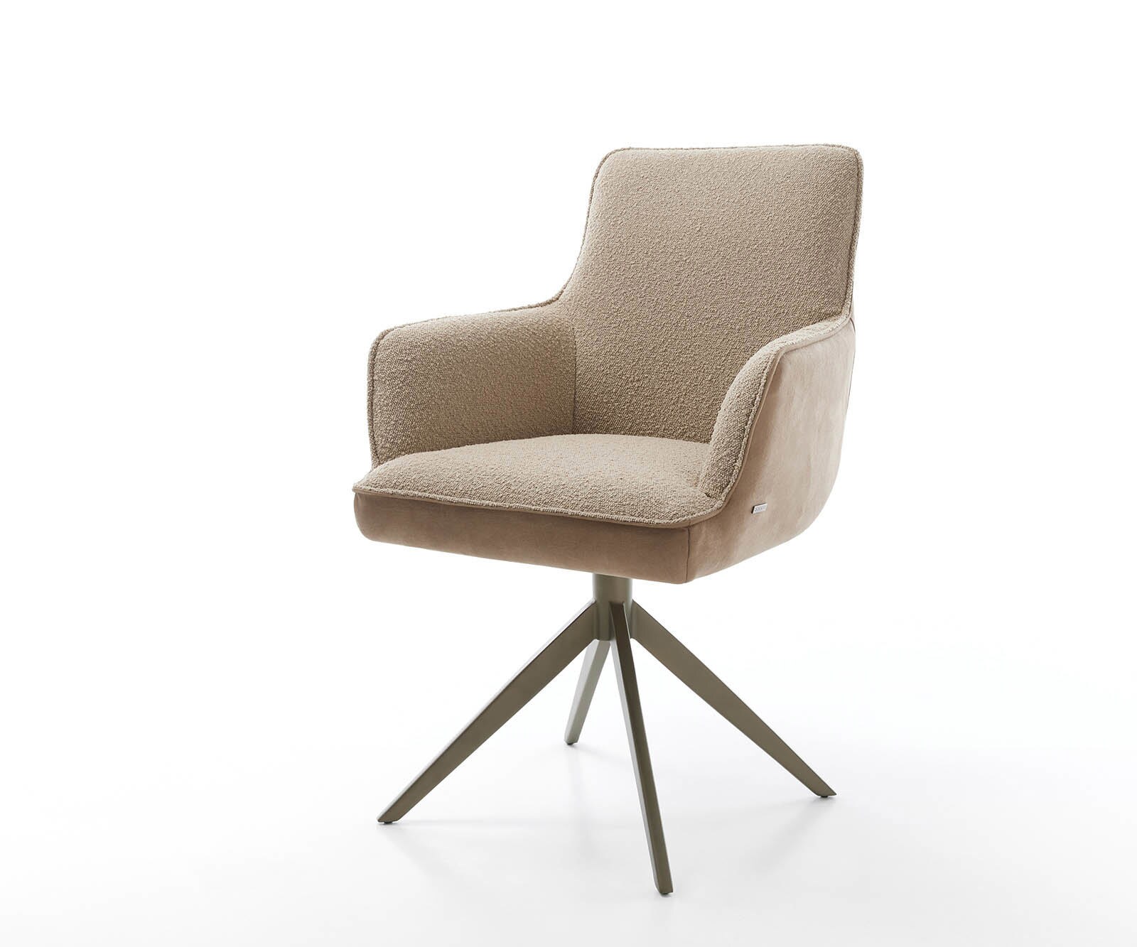 Draaistoel Heira-Flex met armleuning materiaalmix mud kruisframe breed afwerking met titanium 360° draaibaar pocketveer kern