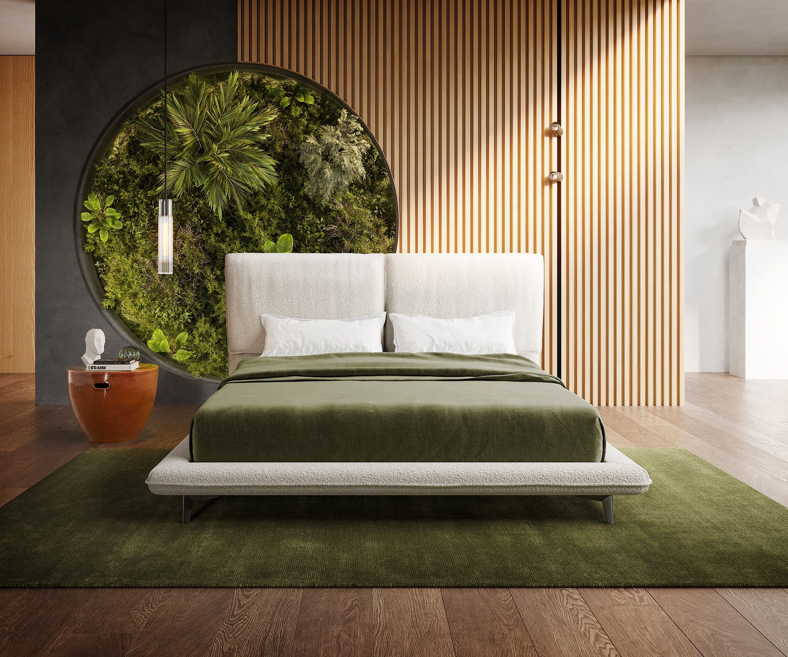 Gestoffeerd-bedframe Cusino 140x200 cm bouclé crèmewit 2