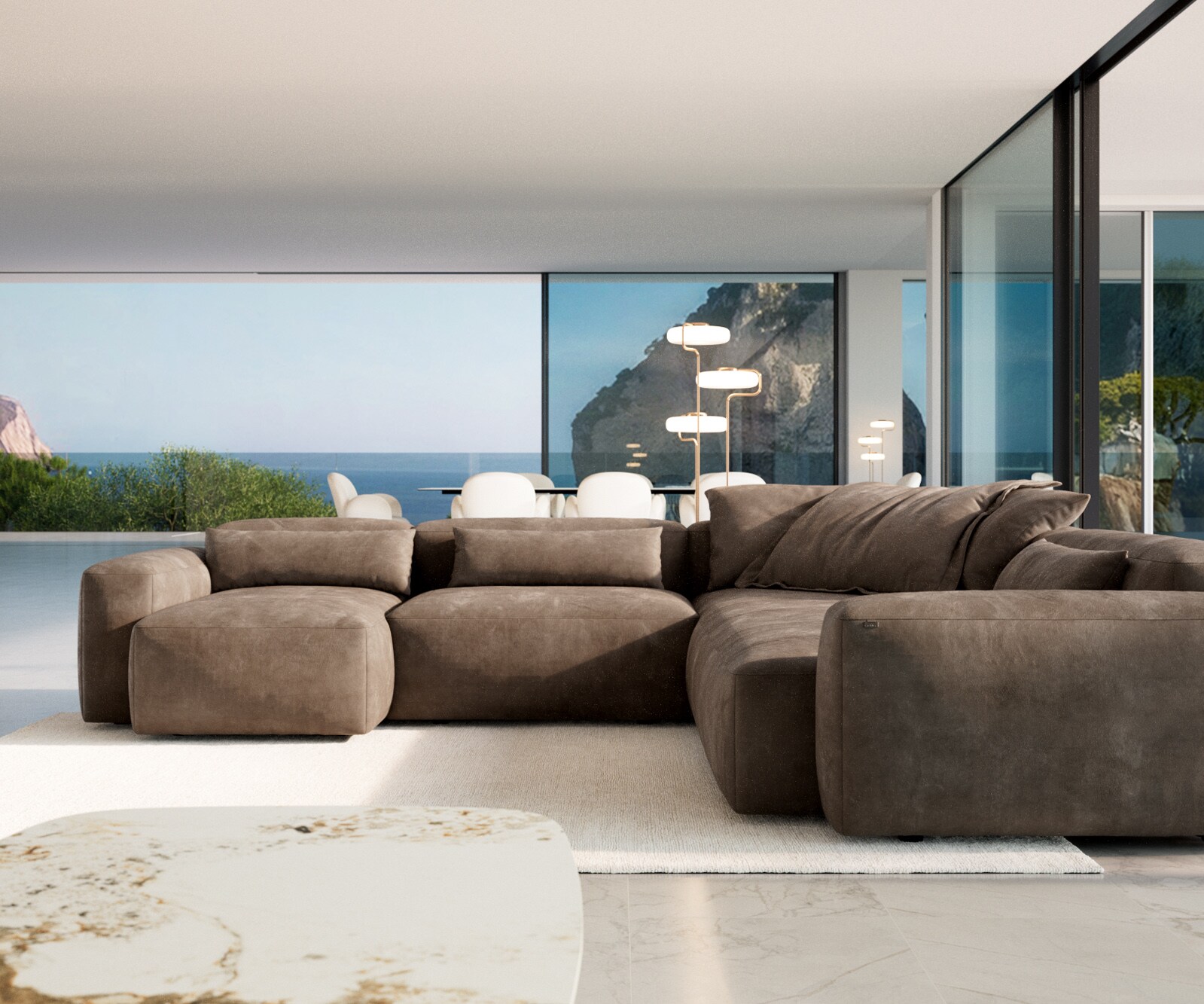 Woonlandschap Freestyle Pure 360x290 cm Microvezel taupe vintage 1