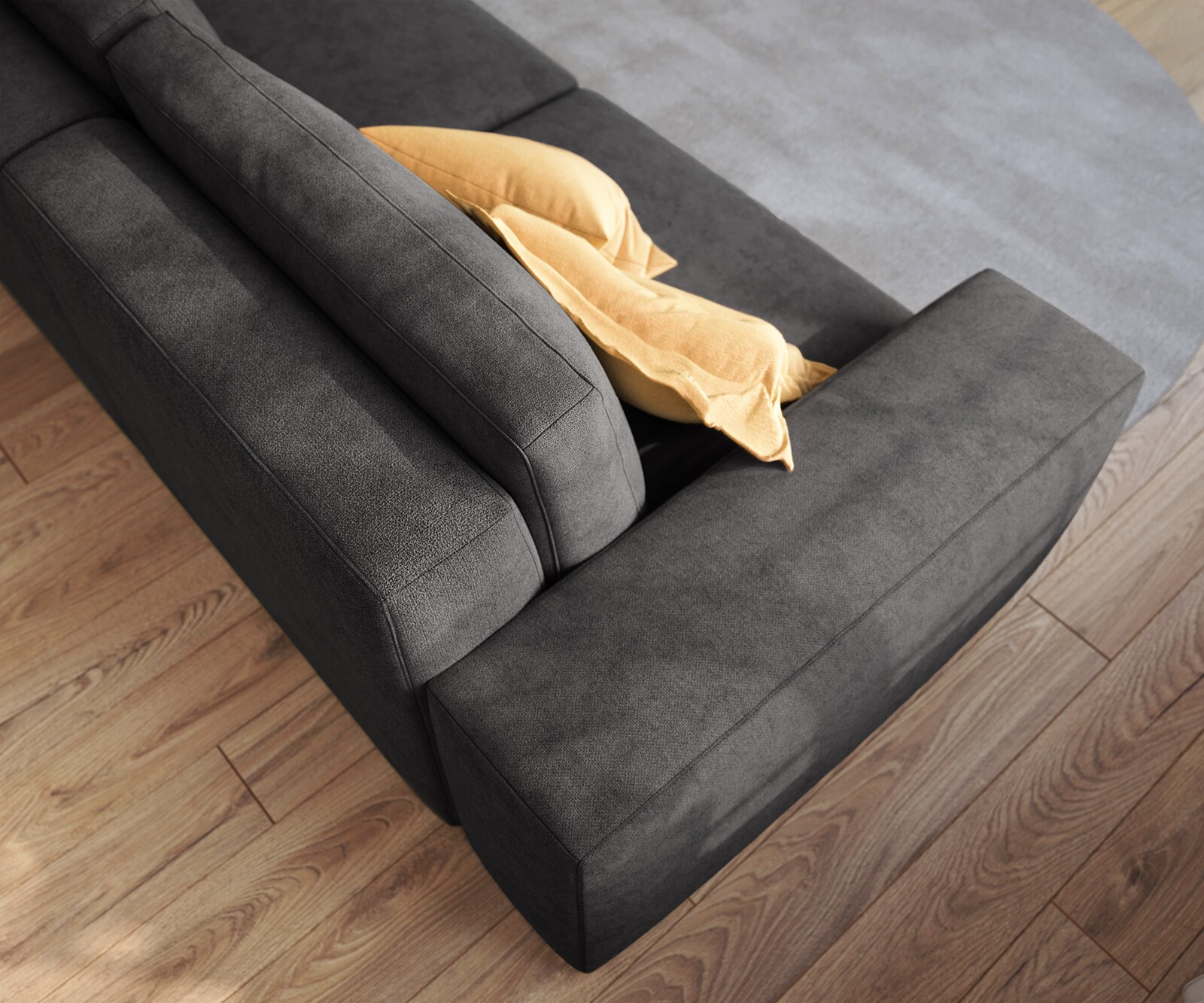 Big-sofa Lanzo 230x95 cm microvezel zwart 5