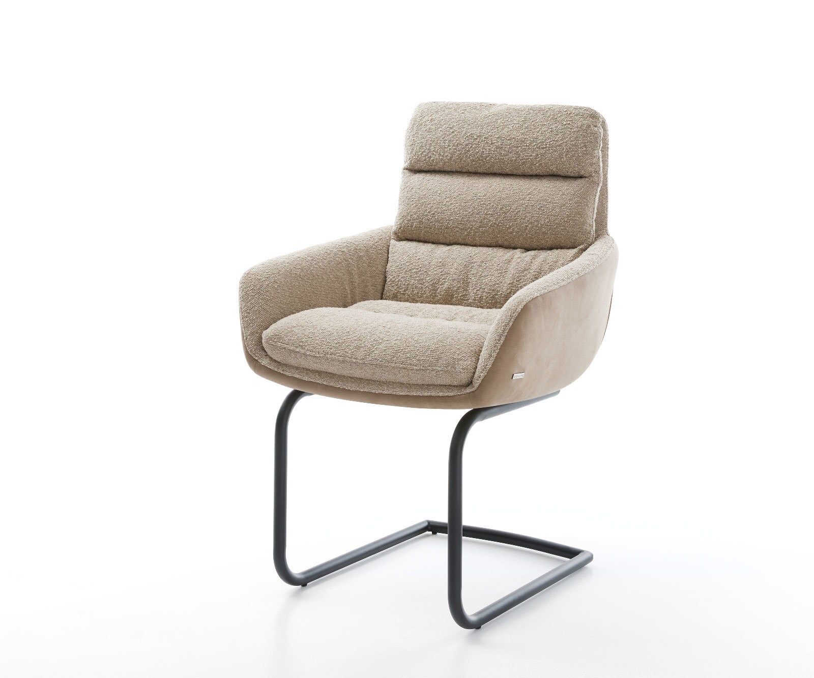 Sledemodel Abelia-Flex met armleuning materiaalmix mud sledemodel rond zwart