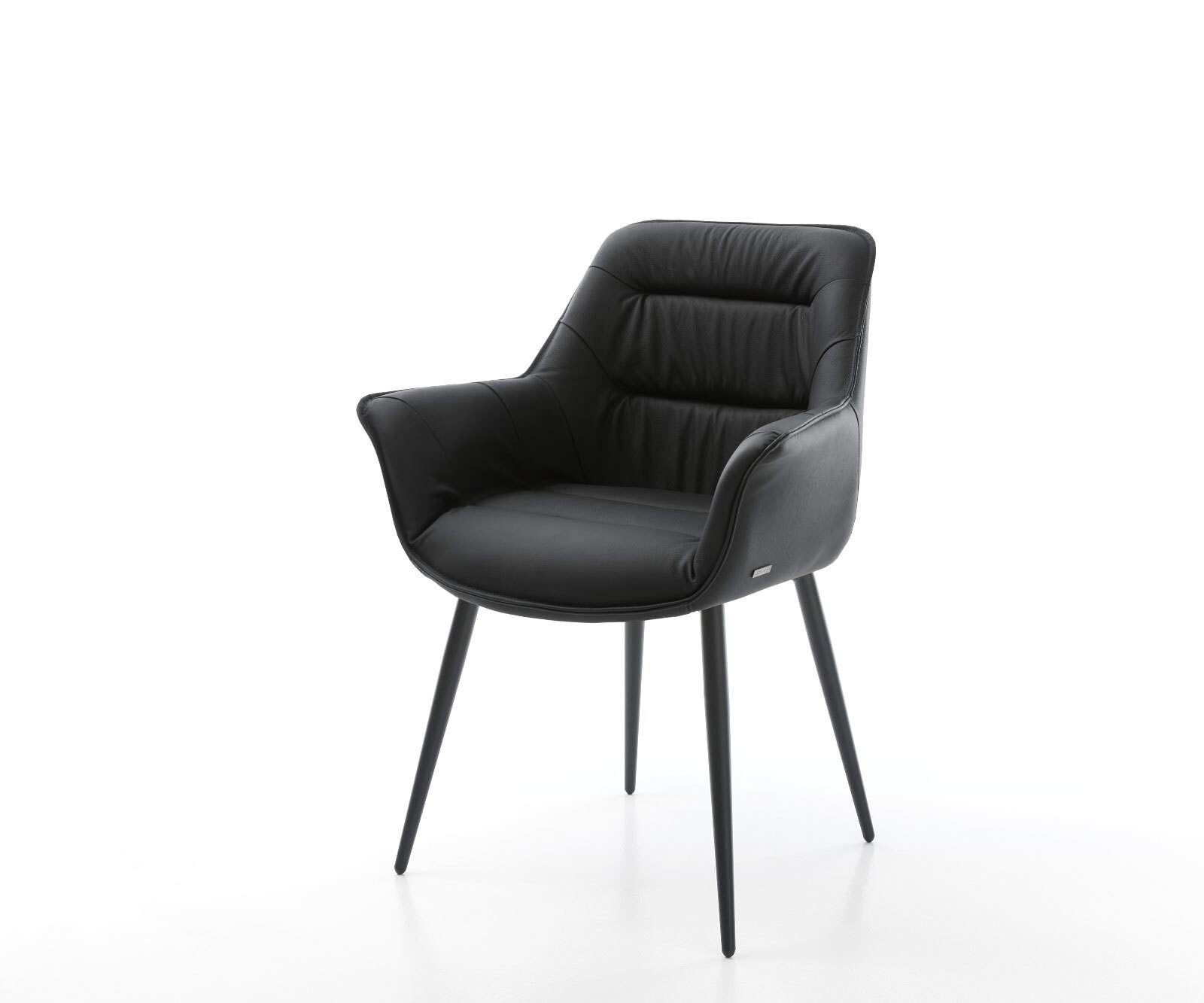 Eetkamerstoel Kaira-Flex echt leer zwart 4-poot conisch zwart Eetkamerstoel Kaira-Flex echt leer zwart 4-poot conisch zwart