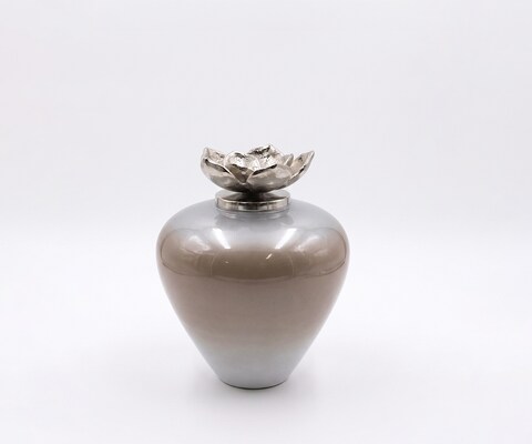 Vaas Florena B22 x D22 x H28 cm Glas Mokka Opal Handgemaakt