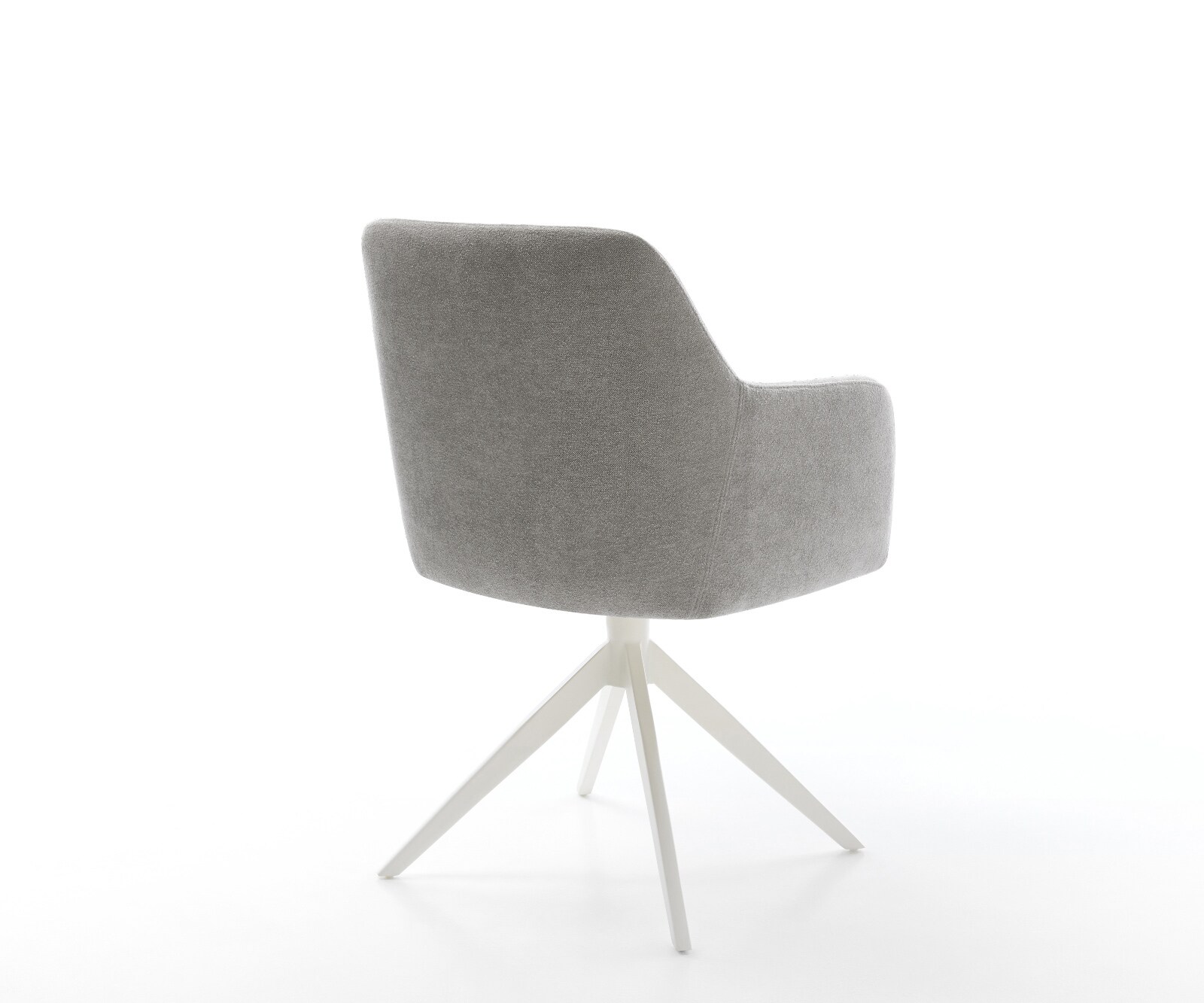 Draaistoel Greg-Flex zachte stof met structuur grijs kruisframe breed wit 360° draaibaar rocker-functie pocketveer kern 5