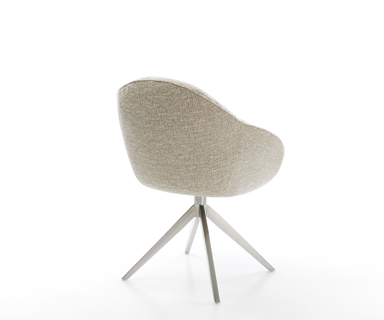 Draaistoel Gaio-Flex geweven stof beige kruisframe breed roestvrij staal 360° draaibaar rocker-functie 4