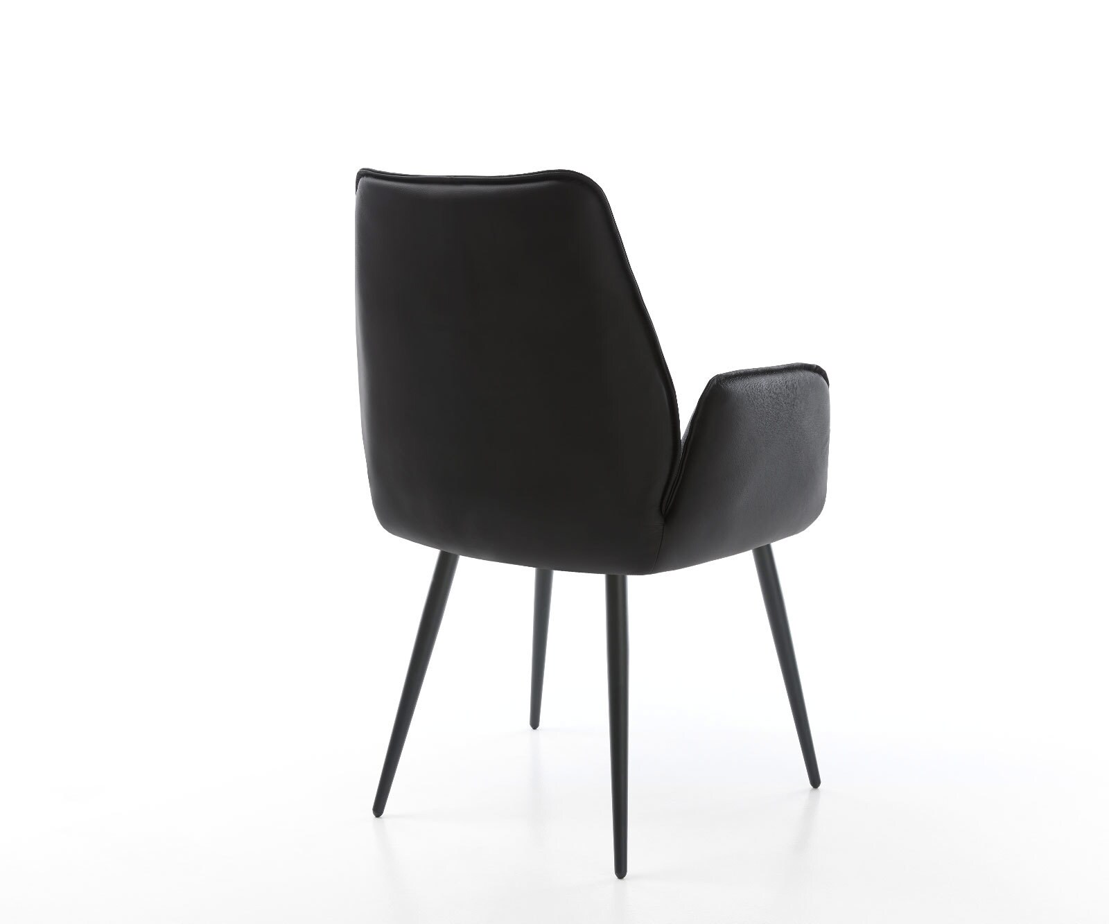 Eetkamerstoel Zoa-Flex echt leer zwart 4-poot conisch zwart pocketveer kern 4 Eetkamerstoel Zoa-Flex echt leer zwart 4-poot conisch zwart pocketveer kern 4