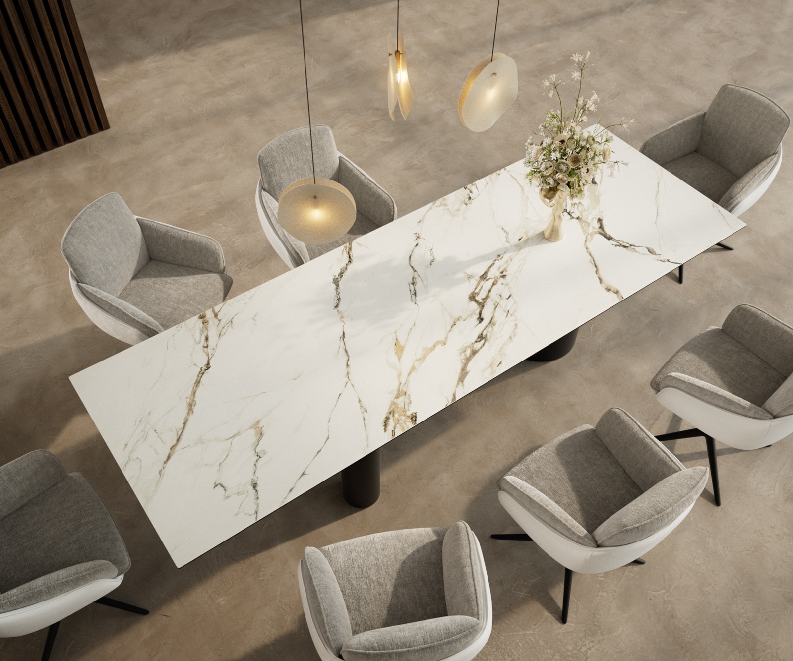 Eettafel Edge 300x100 keramiek  Calacatta Luxe wit-goud-grijs Troa metaal zwart 3 Eettafel Edge 300x100 keramiek  Calacatta Luxe wit-goud-grijs Troa metaal zwart 3
