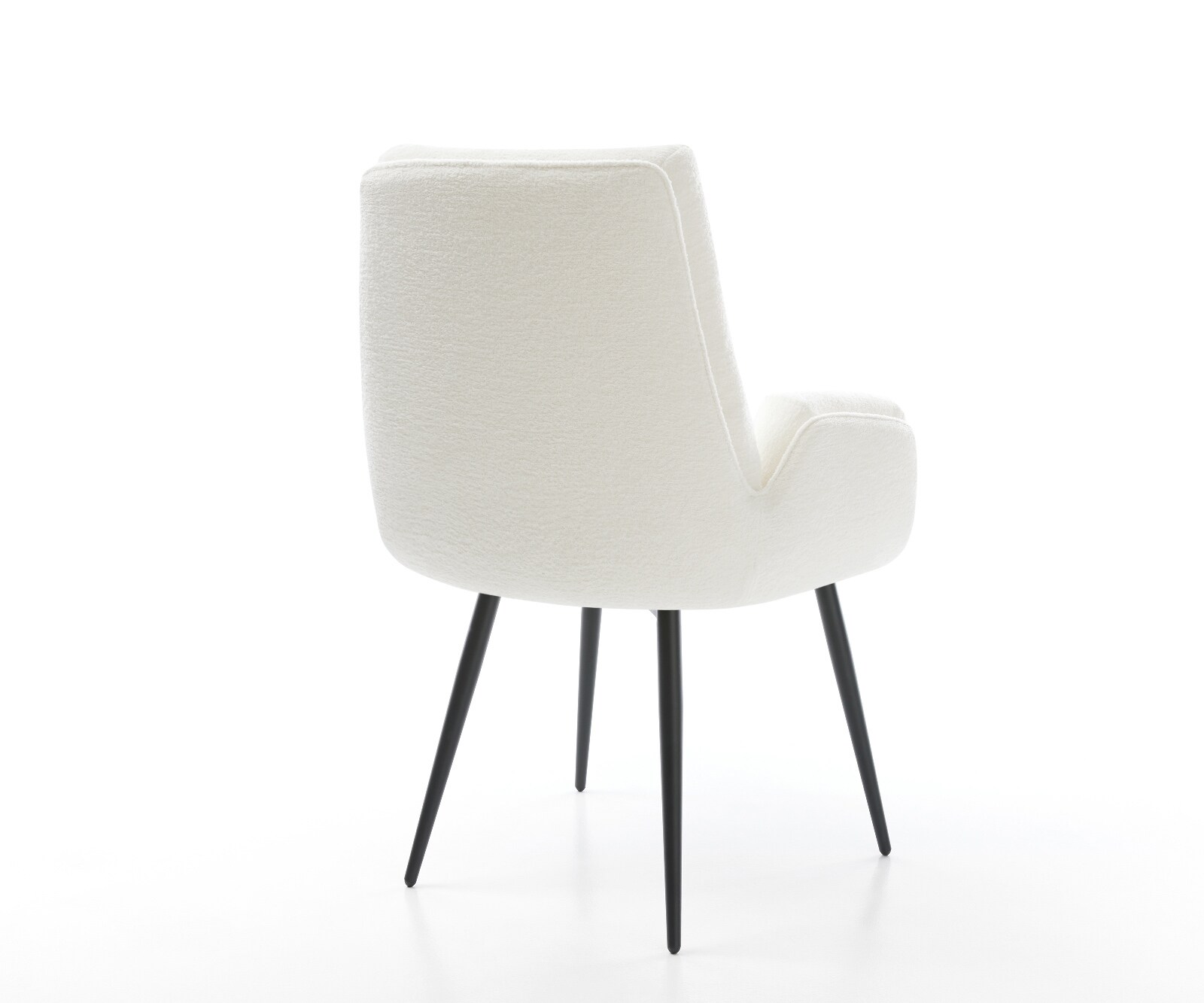 Eetkamerstoel Clea-Flex bouclé zacht beige 4-poot conisch zwart pocketveer kern 5