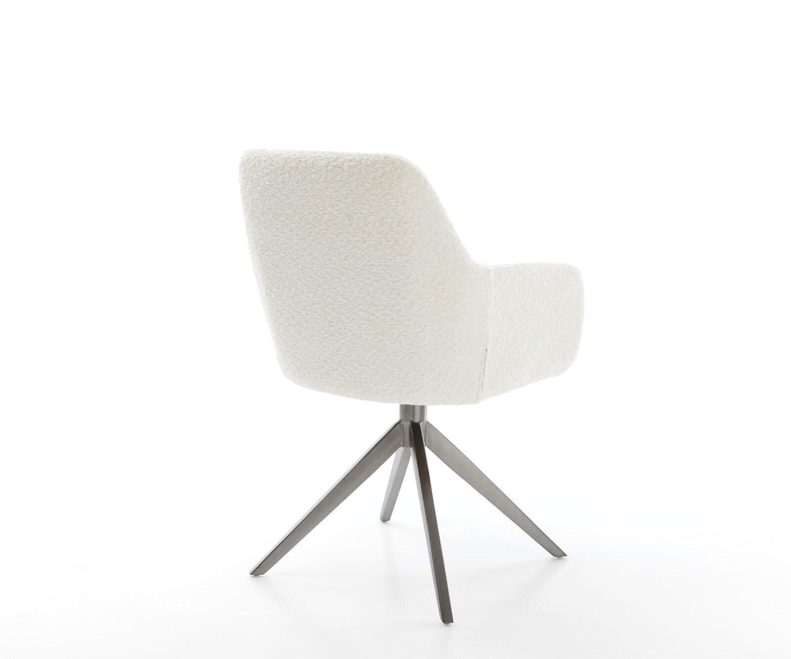 Draaistoel Pejo-Flex bouclé wit kruisframe breed grafiet 360° draaibaar rocker-functie pocketveer kern 5