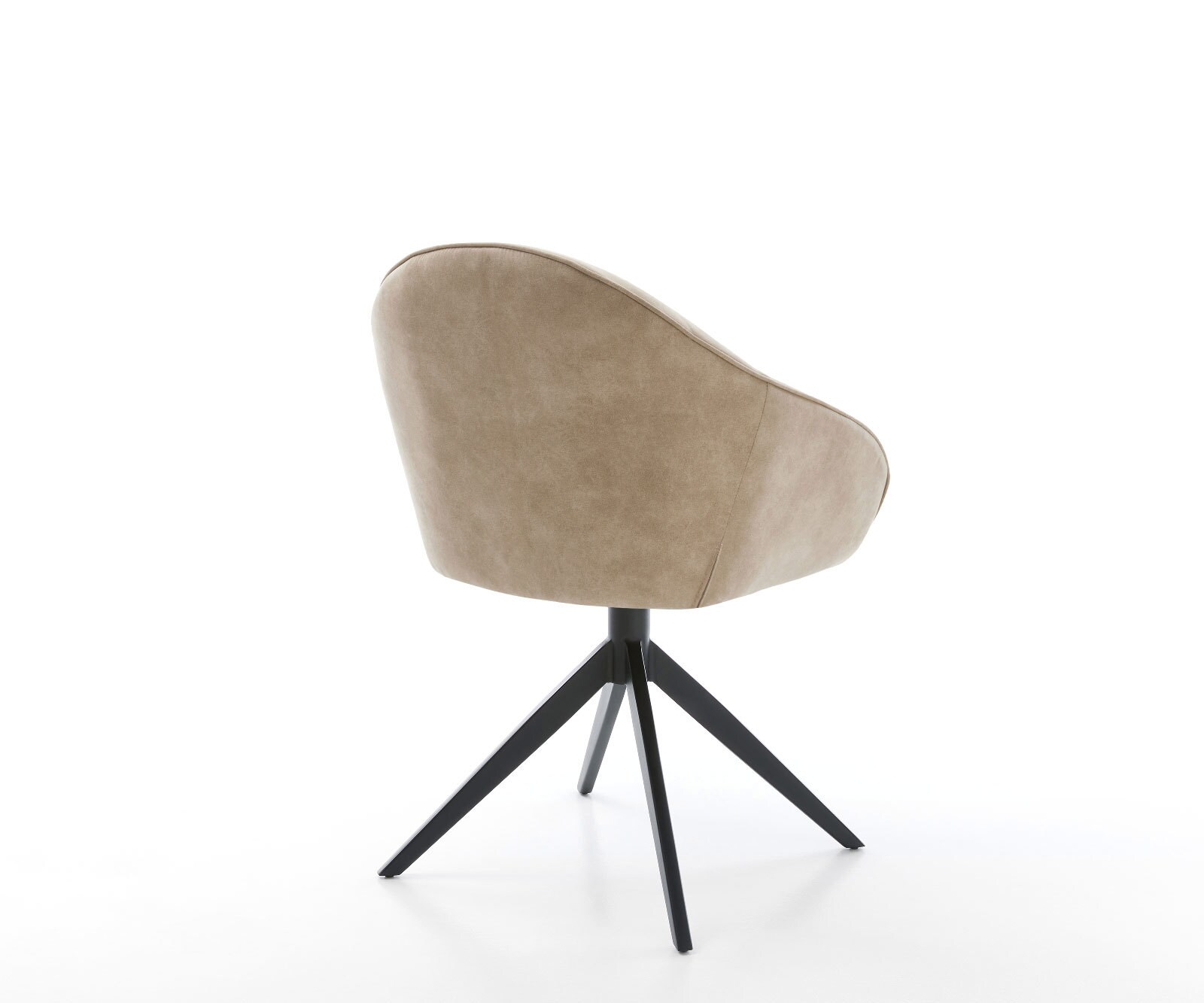 Draaistoel Gaio-Flex microvelours beige vintage kruisframe breed zwart 360° draaibaar rocker-functie 4