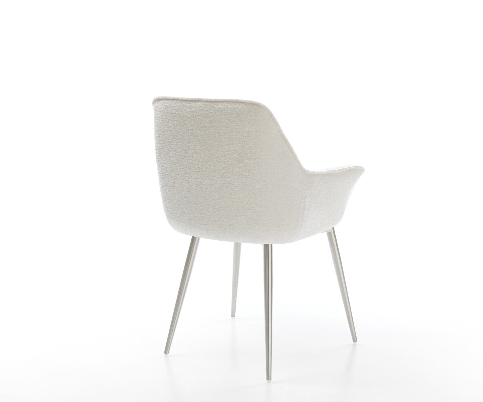 Eetkamerstoel Kaira-Flex bouclé zacht beige 4-poot conisch roestvrij staal 5