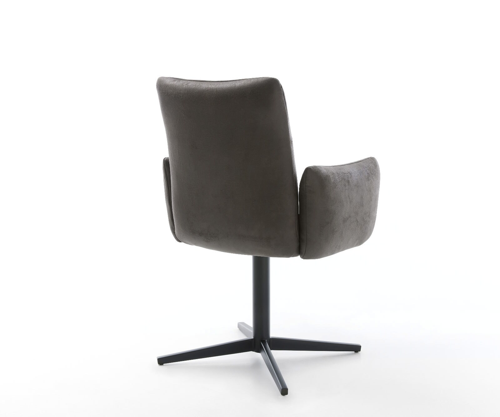 Draaistoel Jova-Flex met armleuning microvelours antraciet vintage kruispoot zwart 360° draaibaar pocketveer kern 4