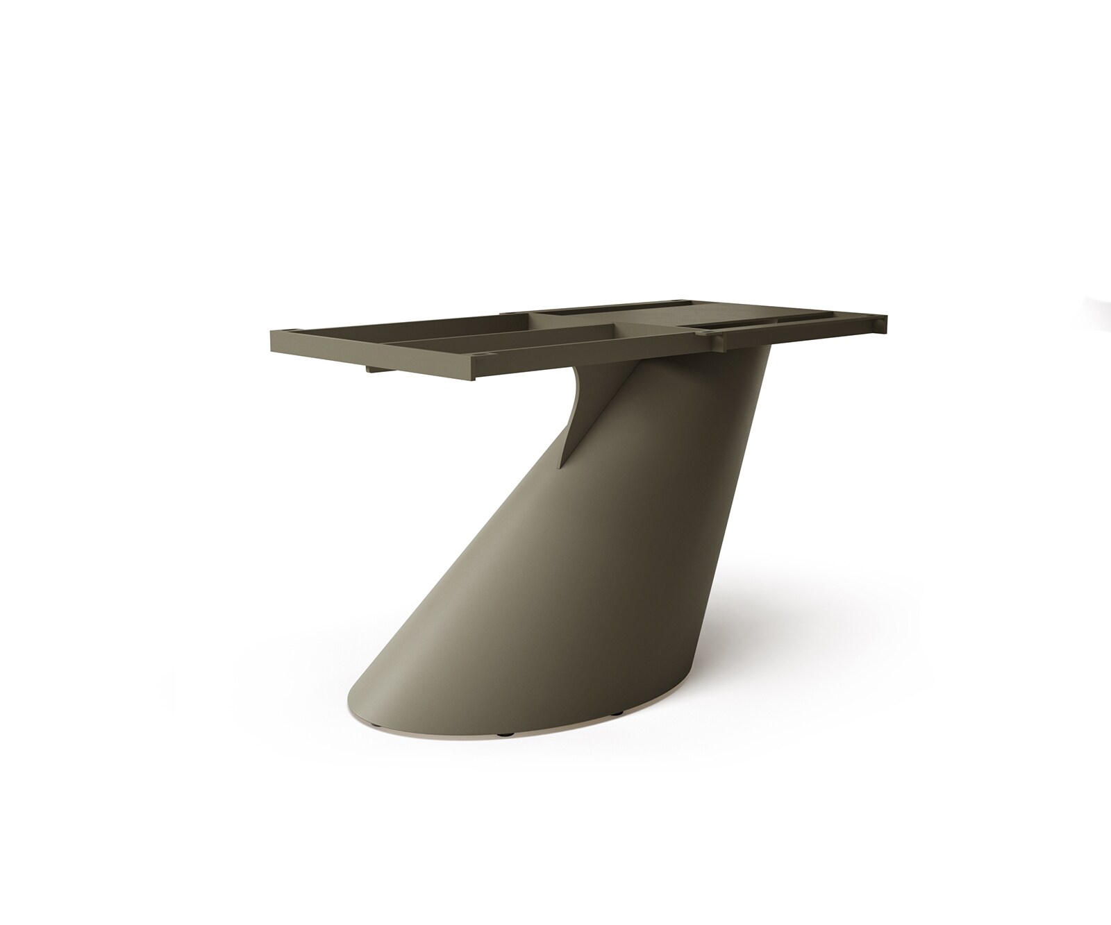 Tafelonderstel Cono metaal effectfinish titanium
