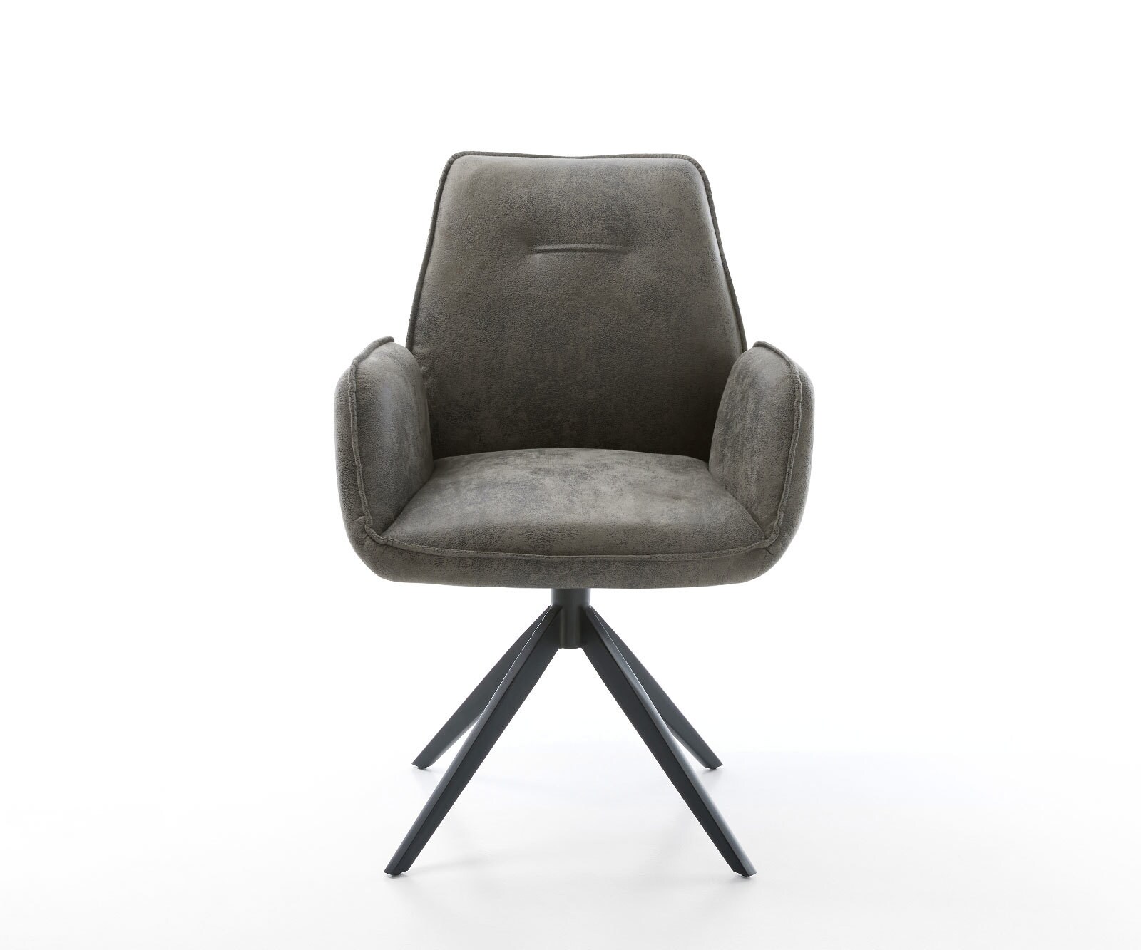 Draaistoel Zoa-Flex microvelours grijs antiek kruisframe breed zwart 360° draaibaar rocker-functie pocketveer kern 1