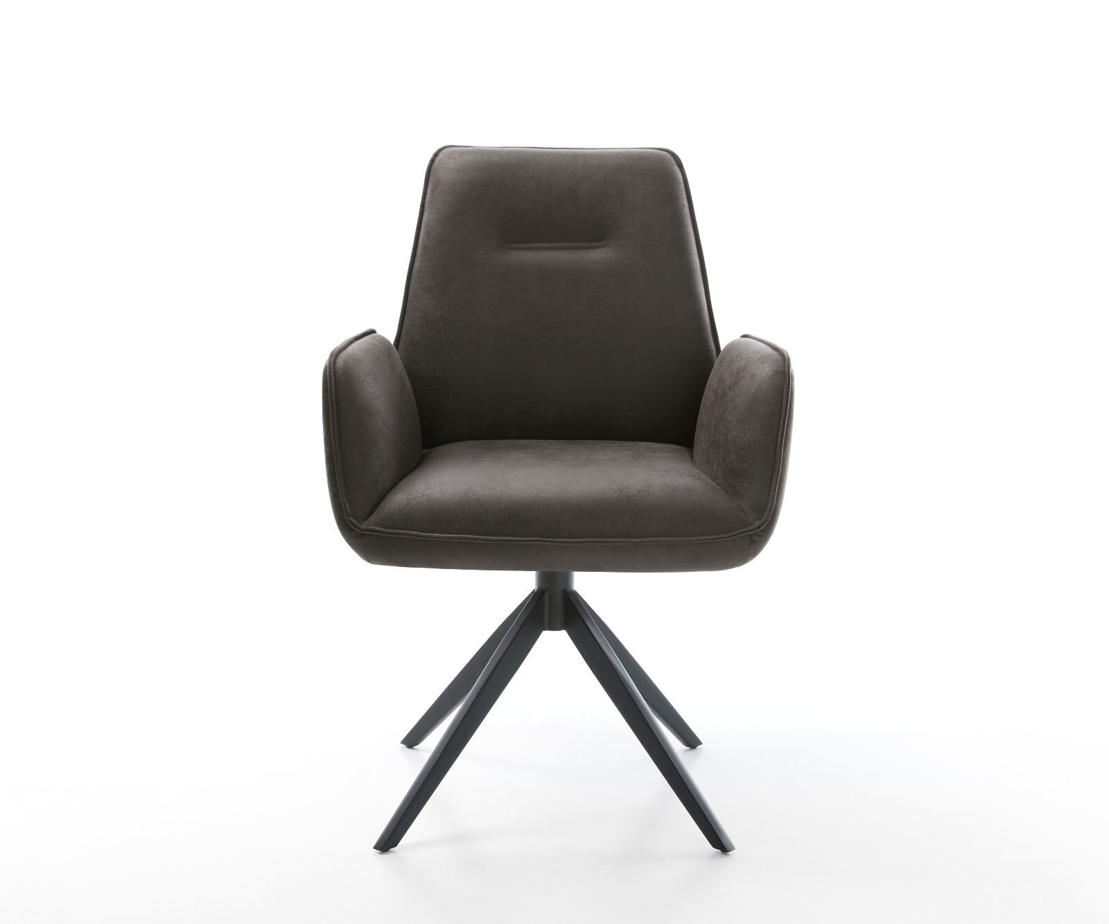 Draaistoel Zoa-Flex microvelours antraciet vintage kruisframe breed zwart 360° draaibaar rocker-functie pocketveer kern 2