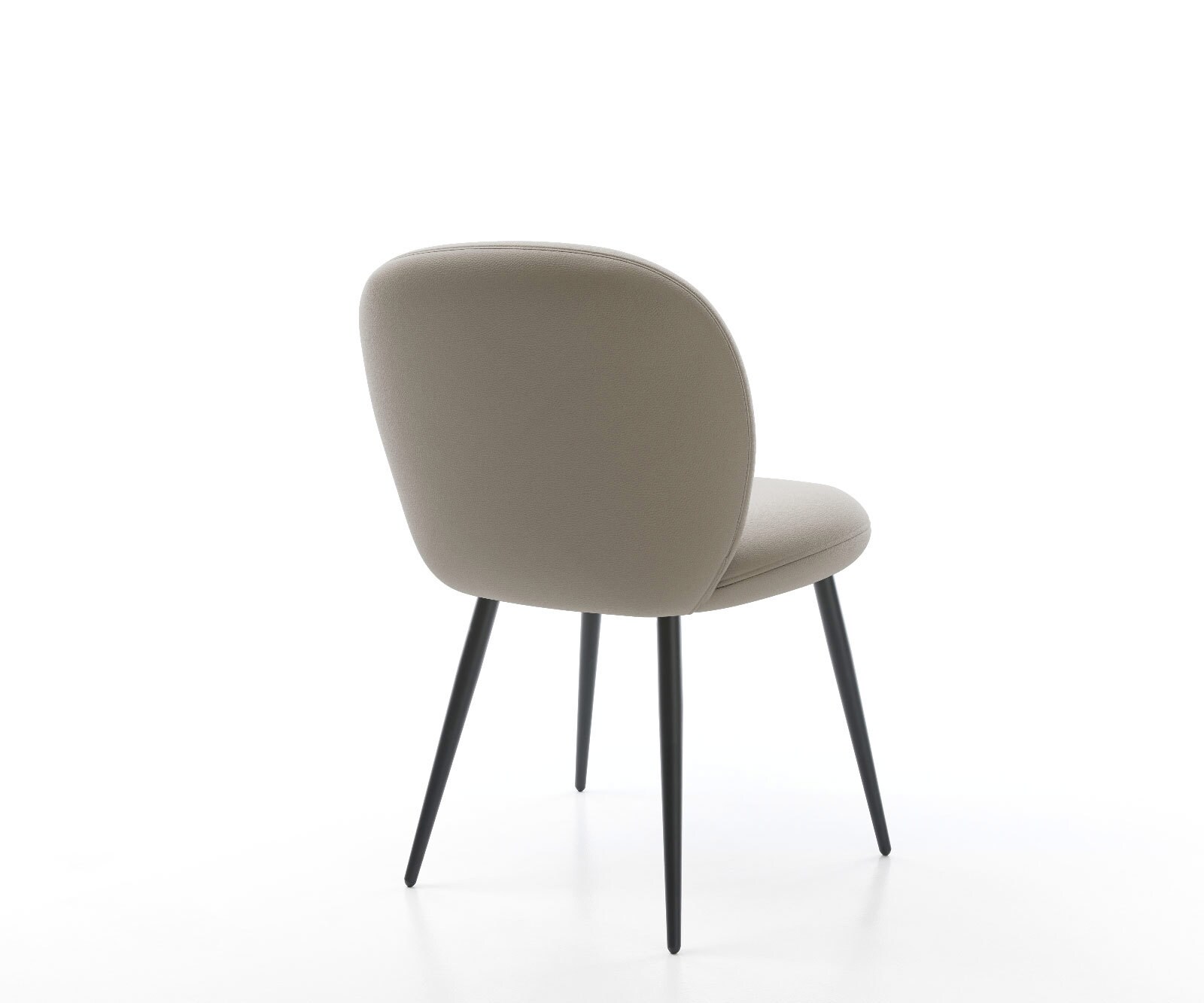 Eetkamerstoel Nube-Flex echt leer mud 4-poot conisch zwart pocketveer kern 5