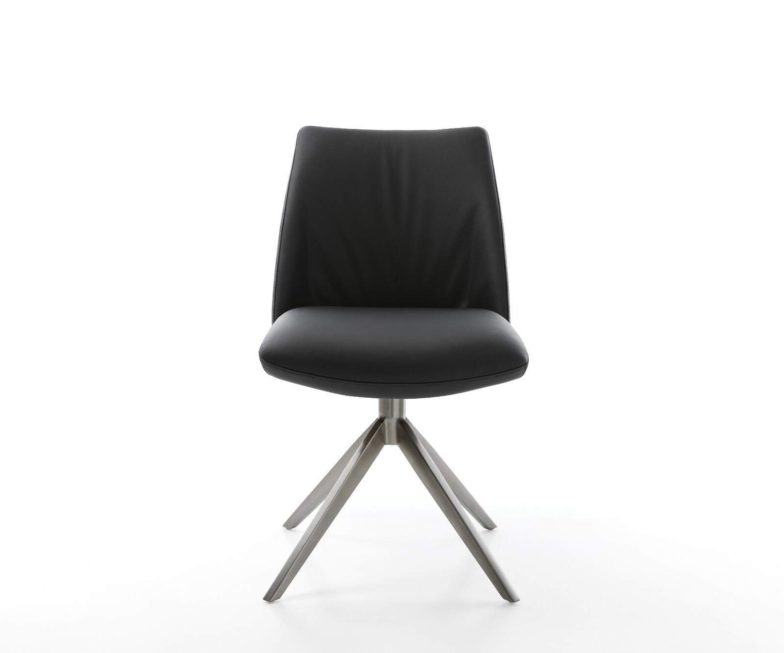 Draaistoel Elso-Flex echt leer zwart kruisframe breed grafiet 360° draaibaar rocker-functie pocketveer kern 2