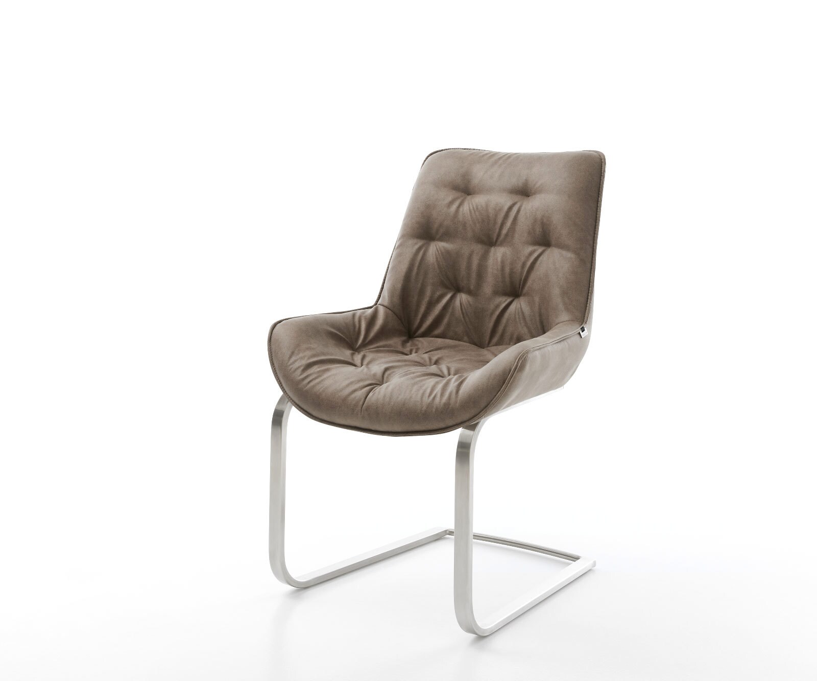 Sledemodel Taimi-Flex microvelours taupe vintage sledemodel vlak roestvrij staal
