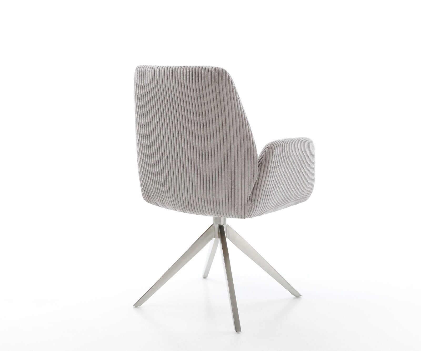Draaistoel Zoa-Flex koord zilver grijs kruisframe breed roestvrij staal 360° draaibaar rocker-functie pocketveer kern 5