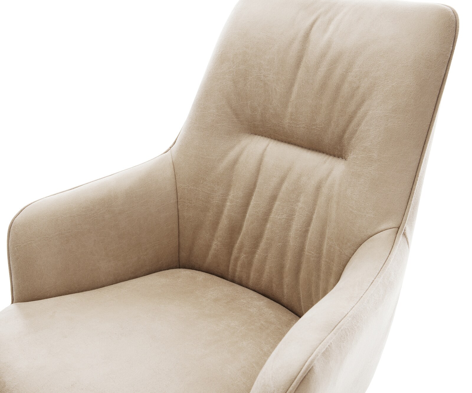 Sledemodel Zelia-Flex met armleuning microvelours beige vintage sledemodel vlak wit pocketveer kern 4