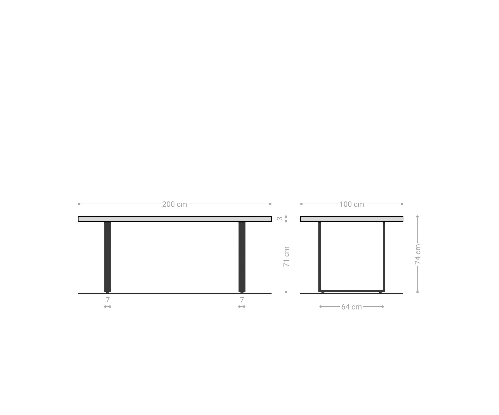 Eettafel Edge 200x100x2,5-3 eiken natuur skid  zwart  Live-Edge 5