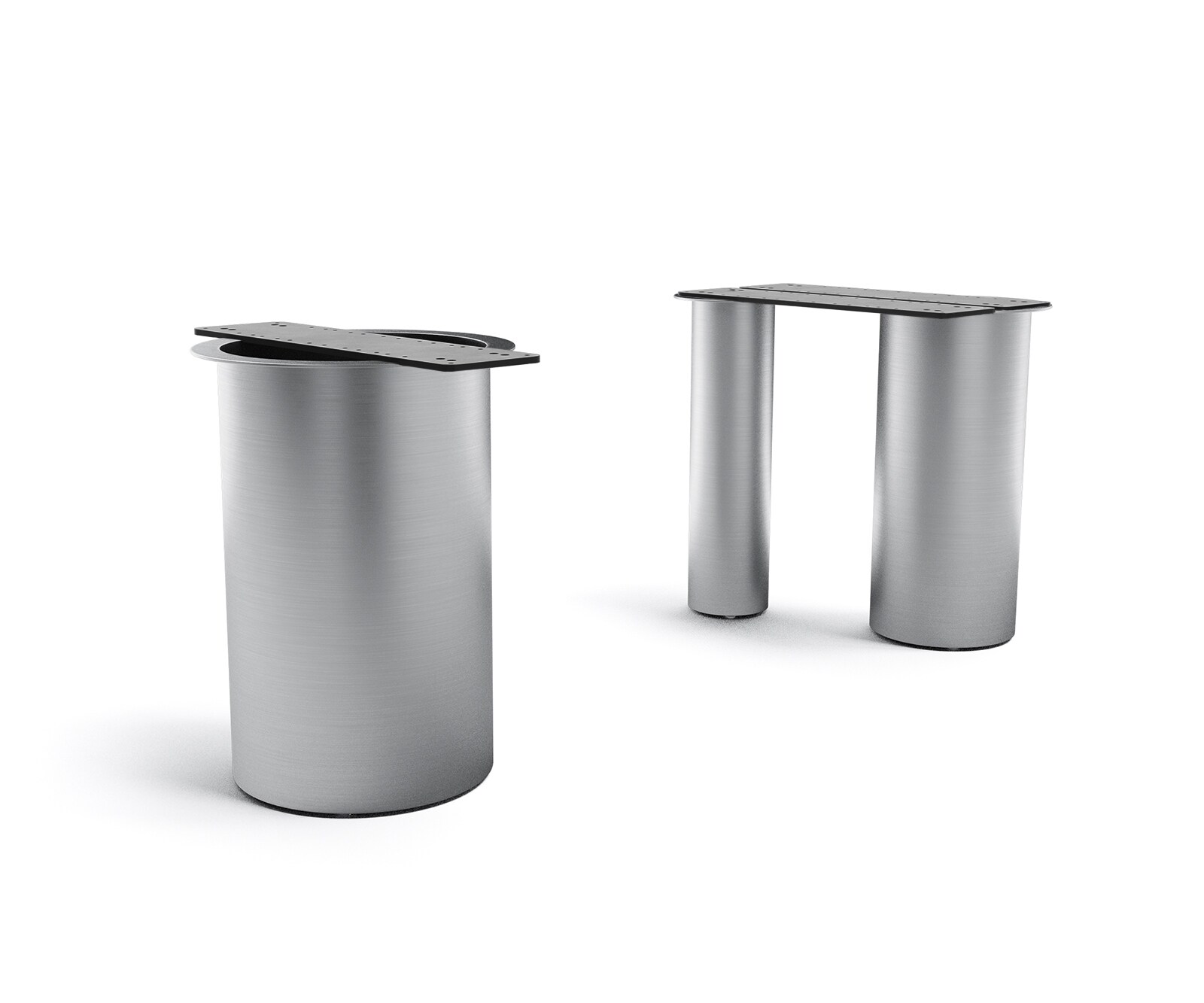 Tafelpoten Troa geborsteld roestvrij staal voor tafelbladen vanaf 200 cm Tafelpoten Troa geborsteld roestvrij staal voor tafelbladen vanaf 200 cm