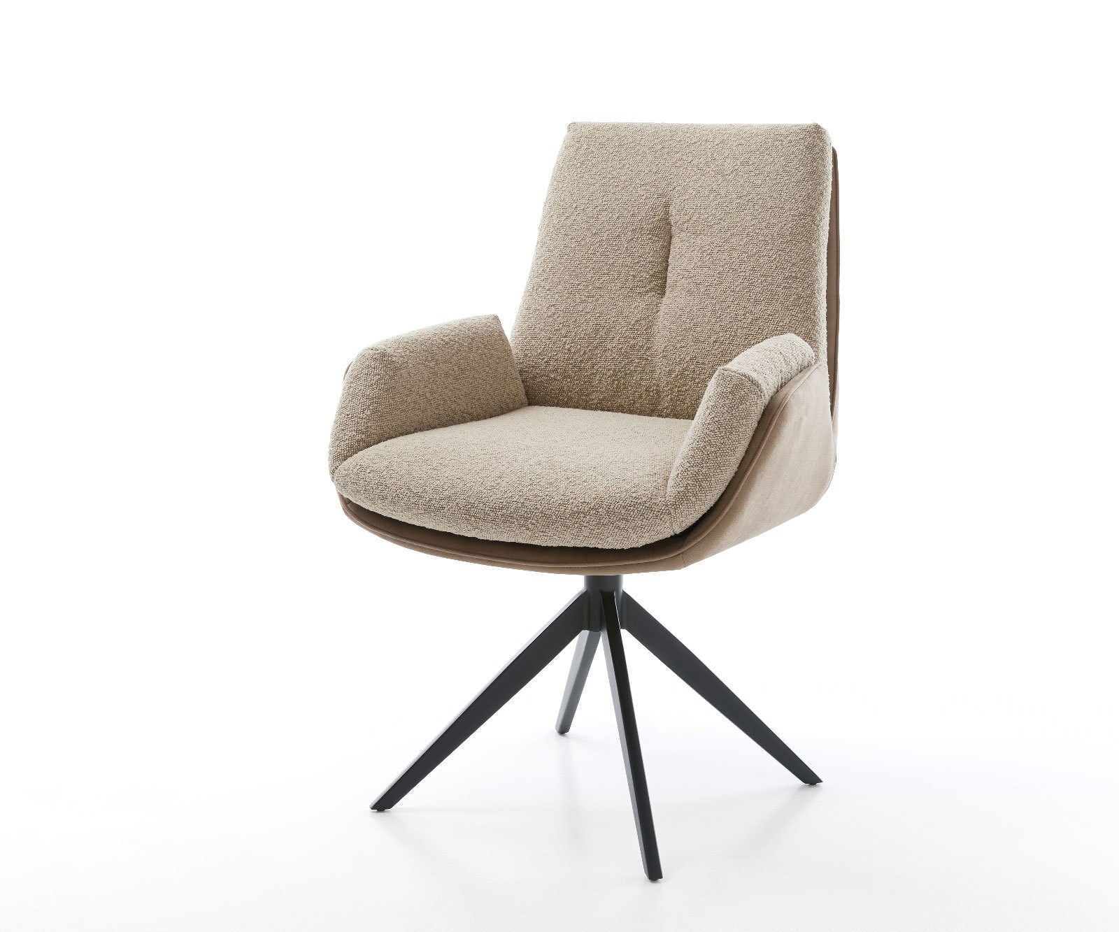Draaistoel Clea-Flex materiaalmix mud kruisframe breed zwart 360° draaibaar