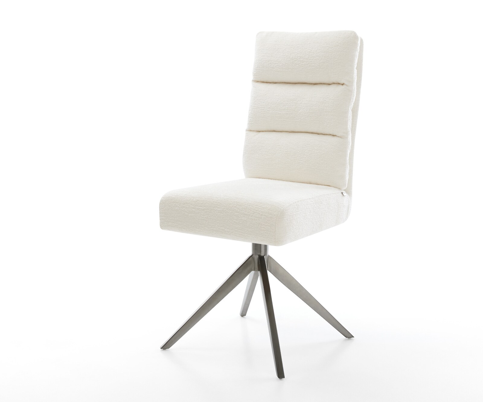 Draaistoel Pela-Flex bouclé zacht beige kruisframe breed grafiet 360° draaibaar rocker-functie pocketveer kern 1