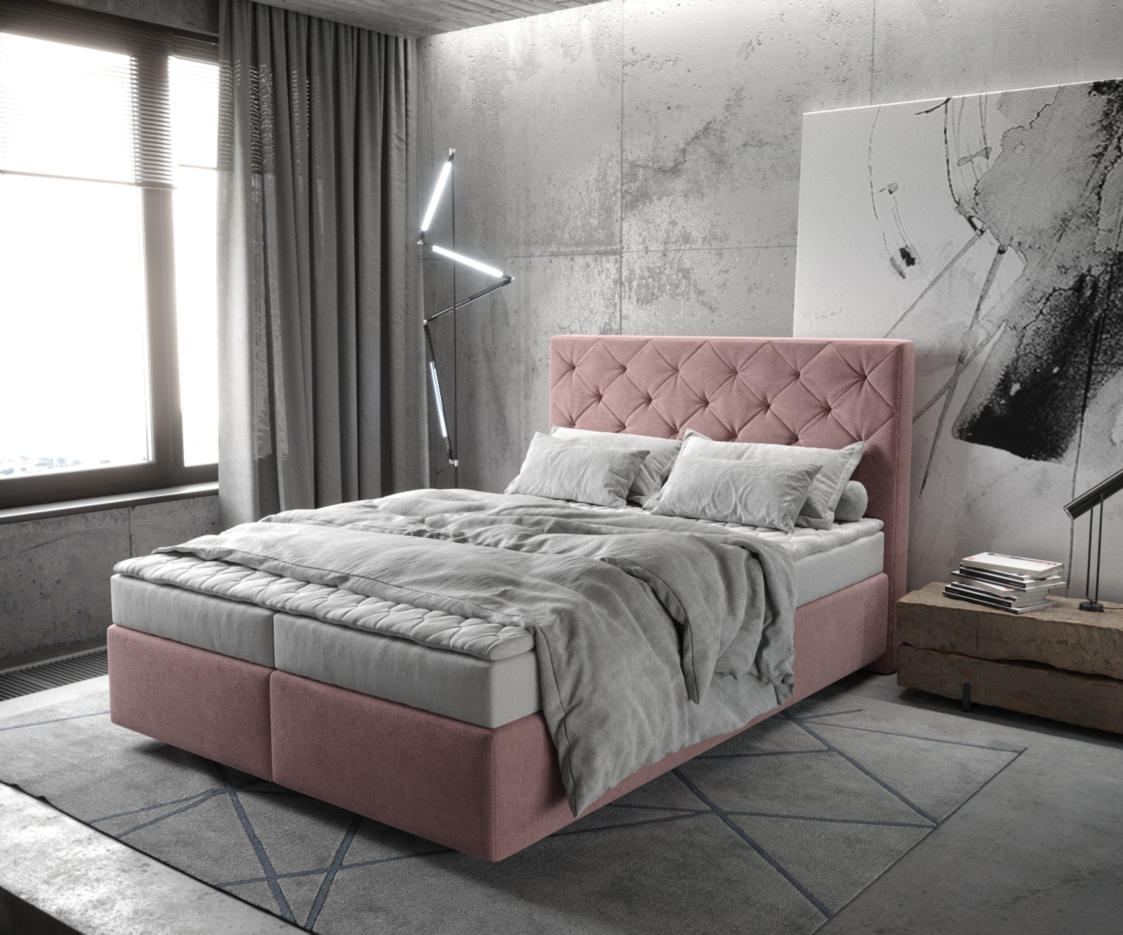 Boxspringbed Dream-Great 140x200 microvezel rosé Boxspringbed Dream-Great 140x200 microvezel rosé