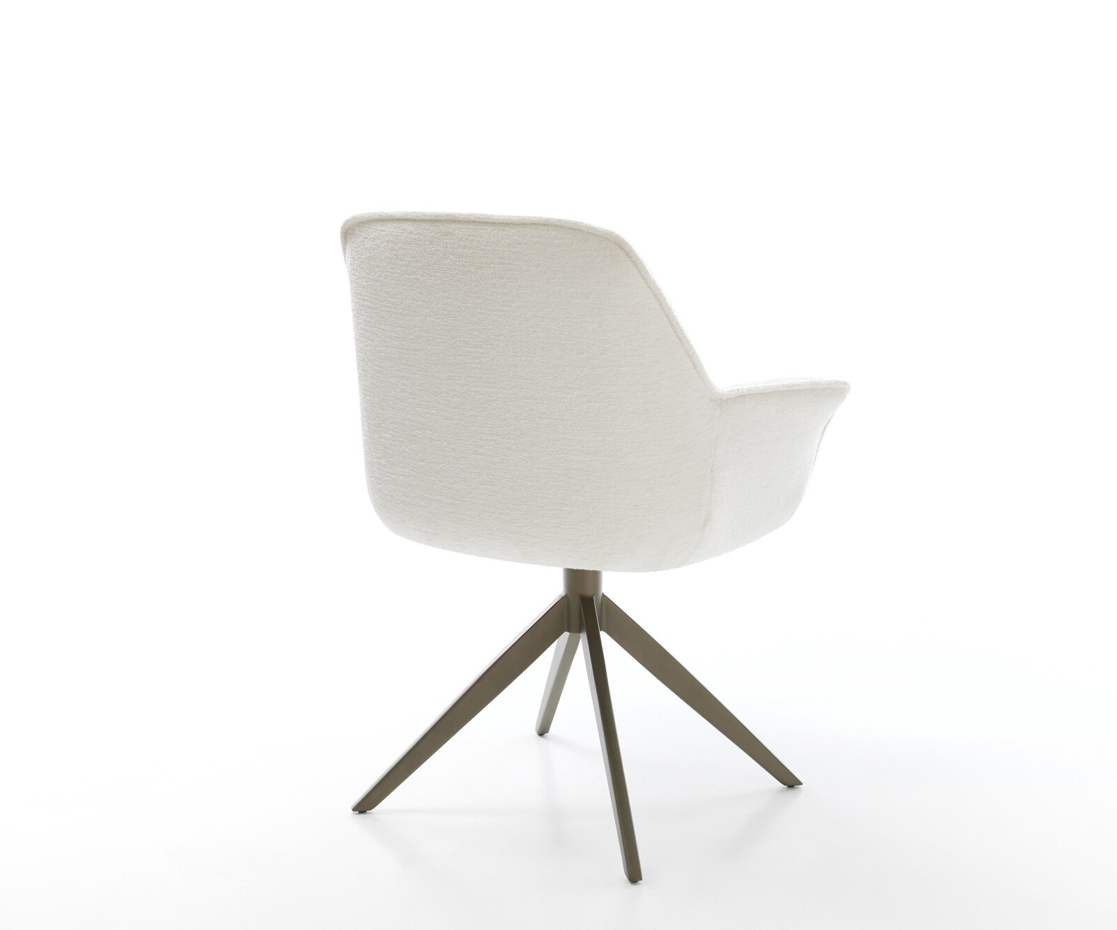 Draaistoel Keila-Flex met armleuning bouclé zacht beige kruisframe breed afwerking met titanium 360° draaibaar rocker-functie 4
