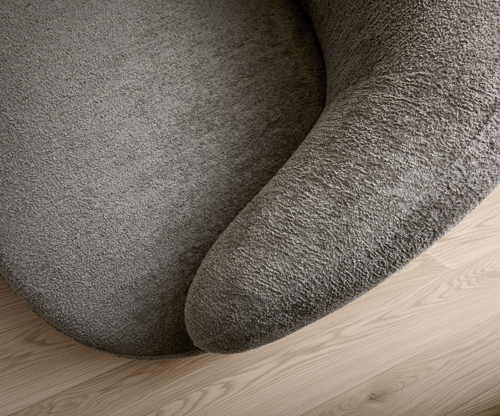 Fauteuil Nova 88x88 cm bouclé Soft Mud 6