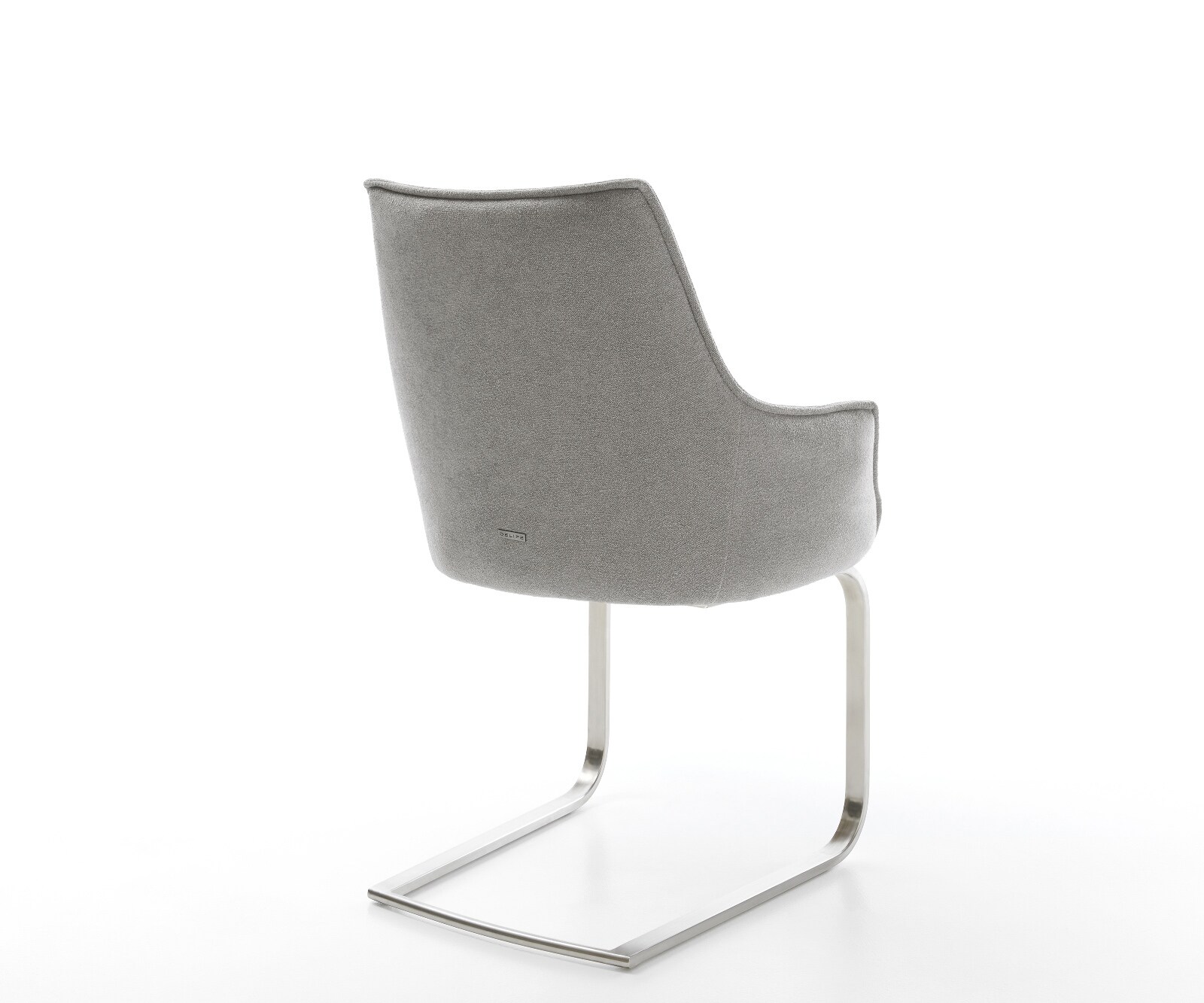 Sledemodel Alja-Flex met armleuning zachte stof met structuur grijs sledemodel vlak roestvrij staal pocketveer kern 5