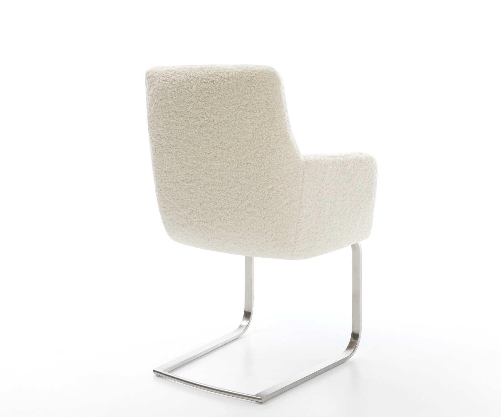 Sledemodel Heira-Flex met armleuning teddy beige sledemodel vlak roestvrij staal pocketveer kern 5
