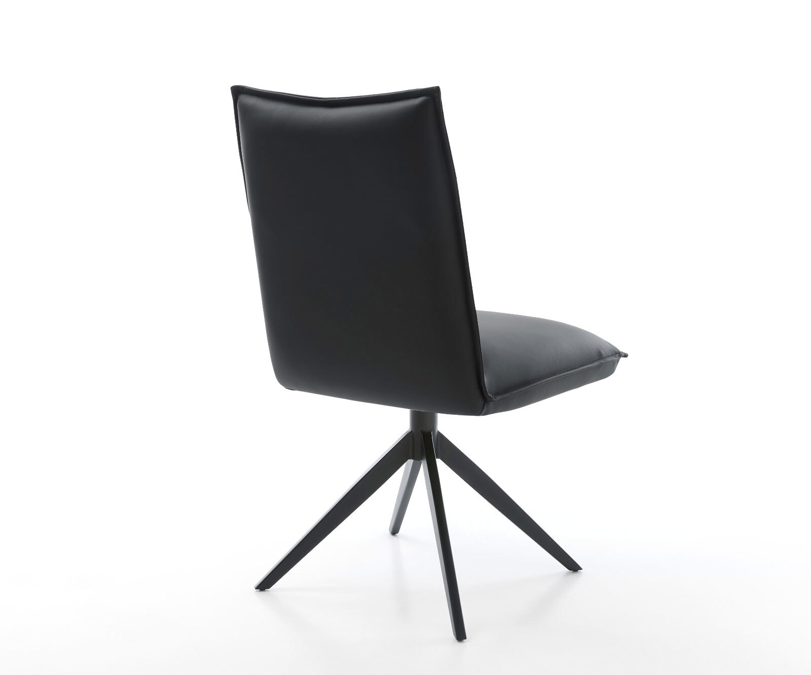 Draaistoel Lelio-Flex echt leer zwart kruisframe breed zwart 360° draaibaar rocker-functie pocketveer kern 4