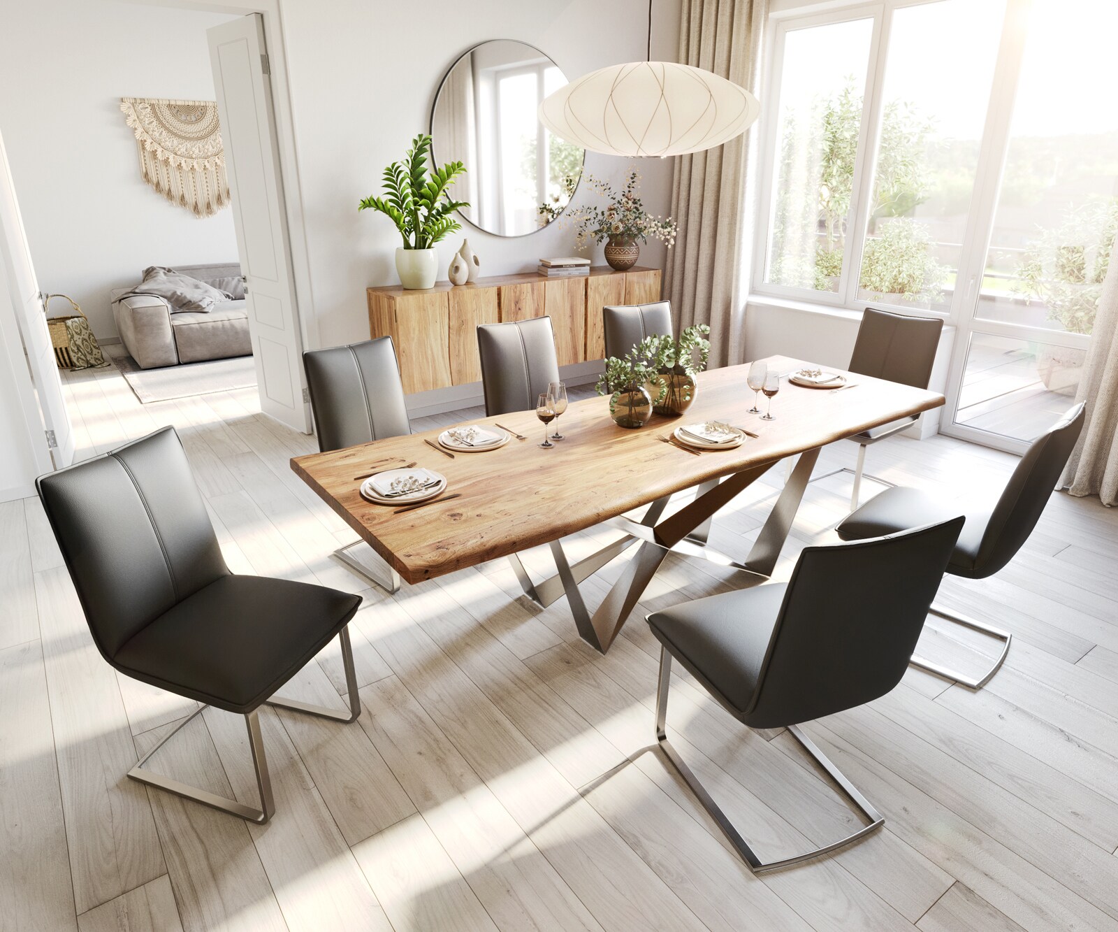 Sledemodel Lelio-Flex echt leer zwart sledemodel vlak roestvrij staal pocketveer kern 3 Sledemodel Lelio-Flex echt leer zwart sledemodel vlak roestvrij staal pocketveer kern 3