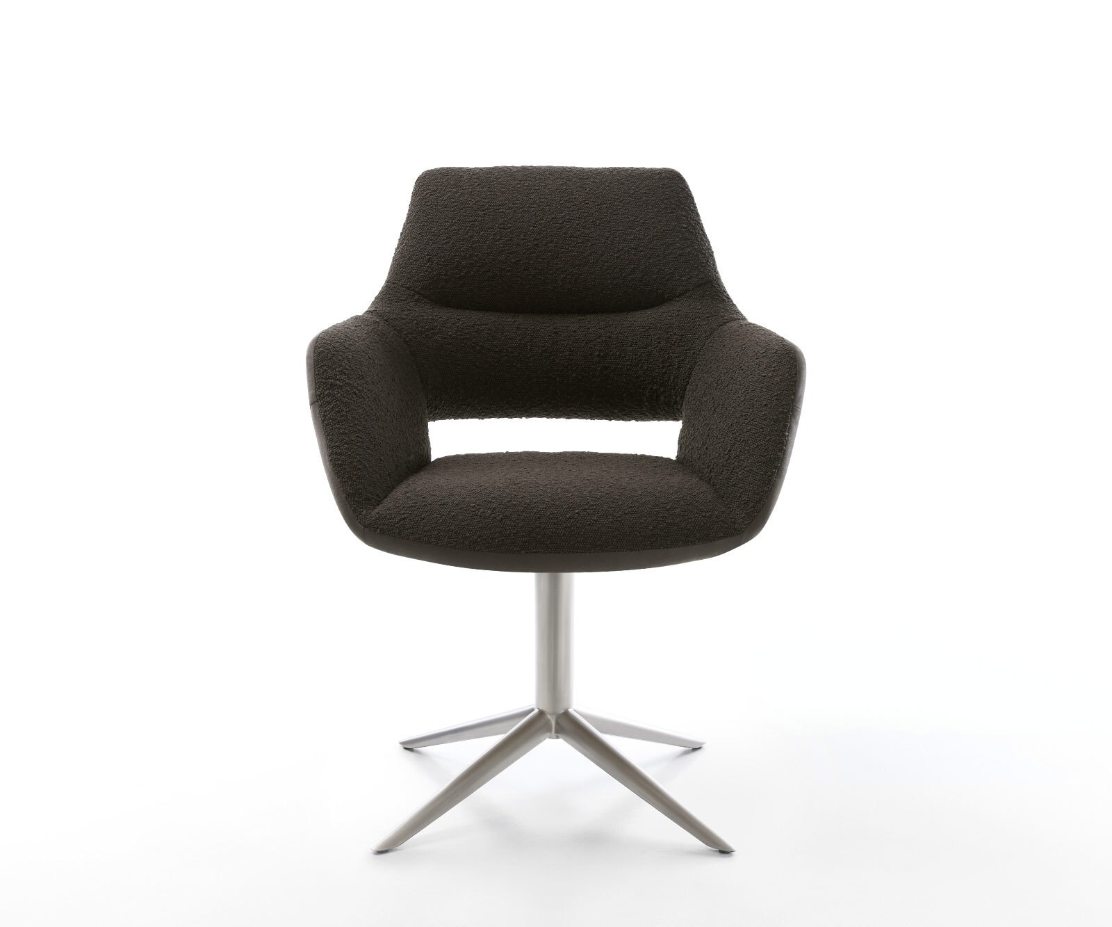 Draaistoel Yago-Flex met armleuning materiaalmix zwart kruispoot roestvrij staal 360° draaibaar rocker-functie pocketveer kern 2