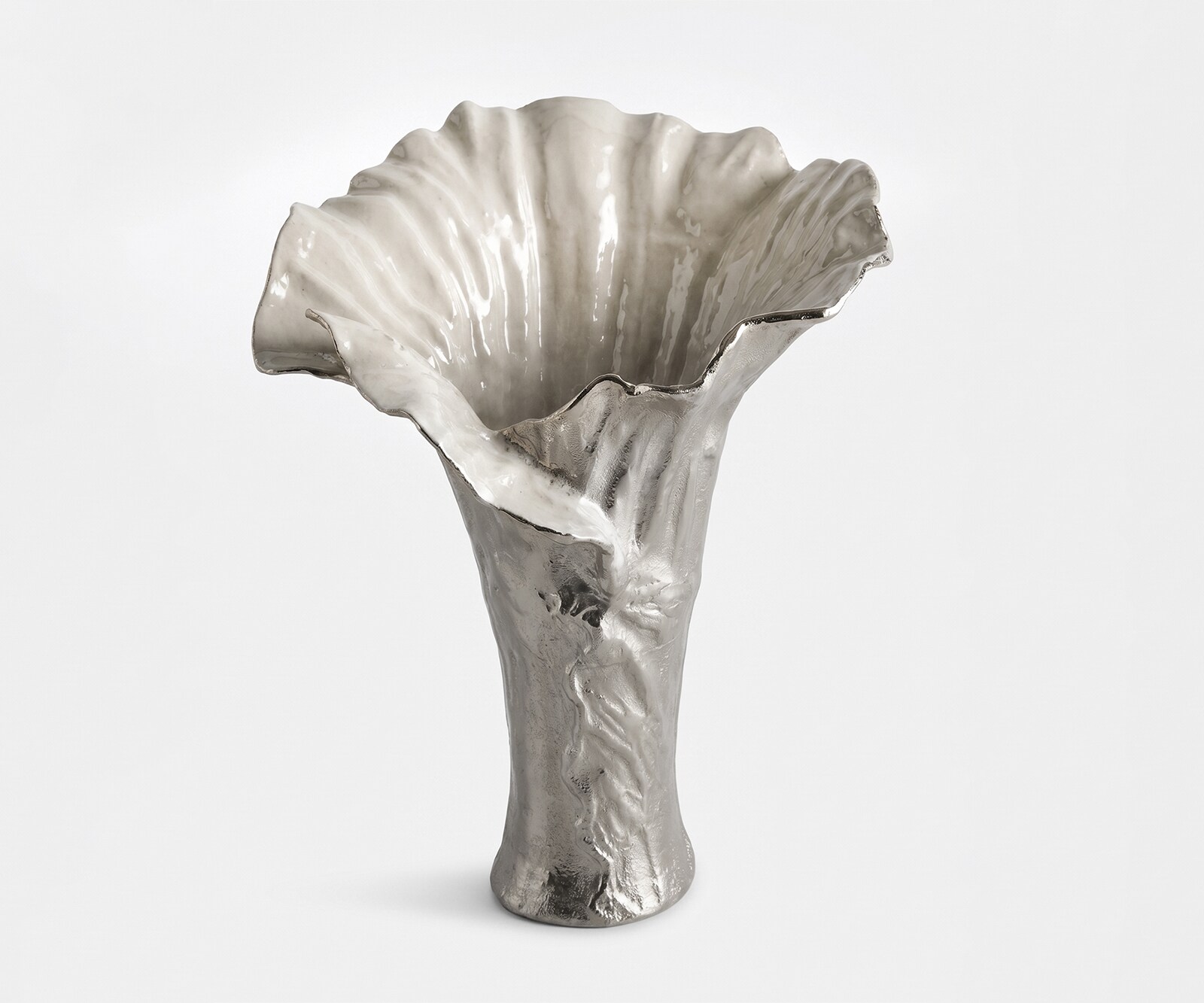 Vaas Floris B46 x D39 x H57 cm Aluminium Platin Opal Handgemaakt
