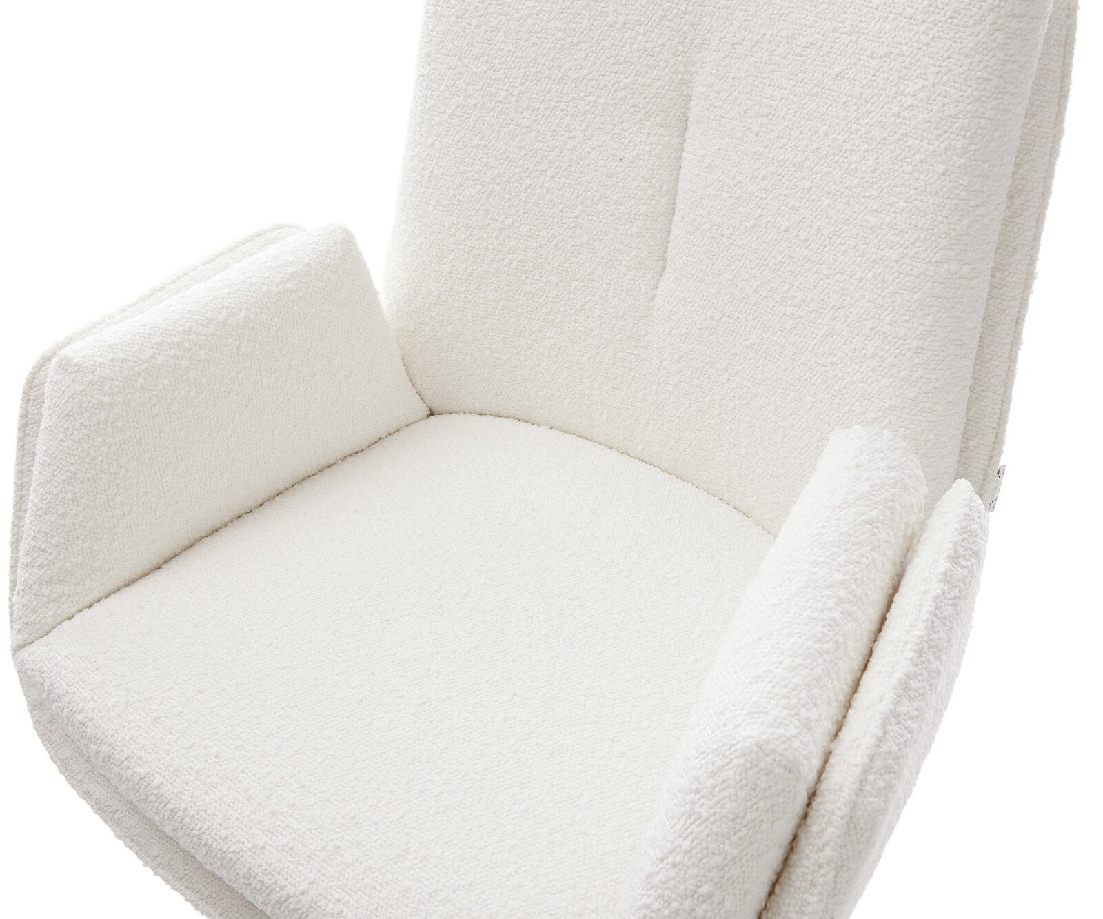 Barstoel Clea-Flex Bouclé Crème-wit Sledeonderstel metaal zwart Zwart 3
