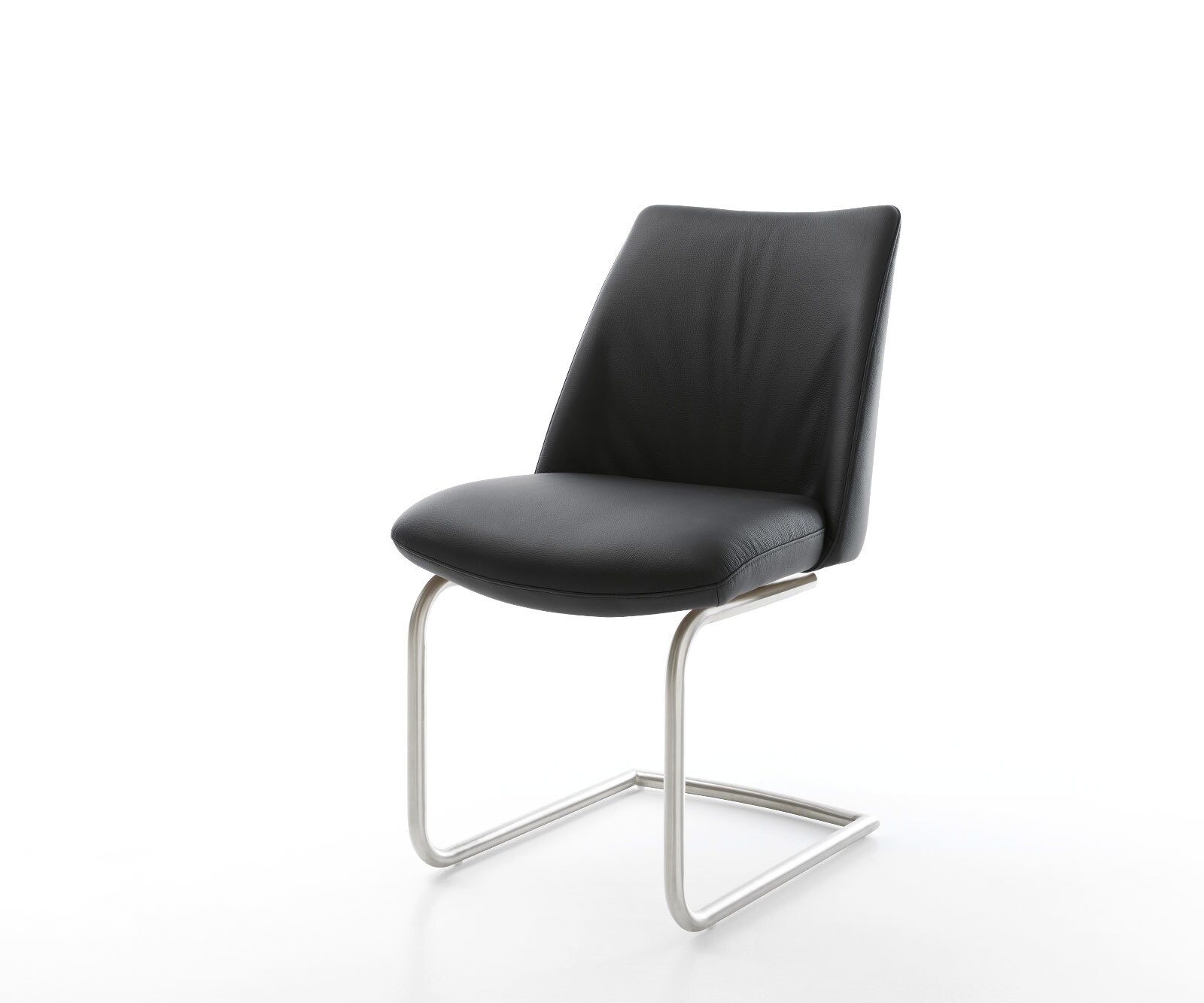 Sledemodel Elso-Flex echt leer zwart sledemodel rond roestvrij staal pocketveer kern