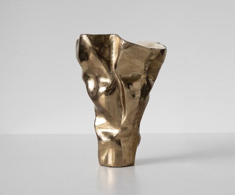 Vaas Mimoro B28 x D24 x H38 cm Aluminium Champagner Ivory Handgemaakt
