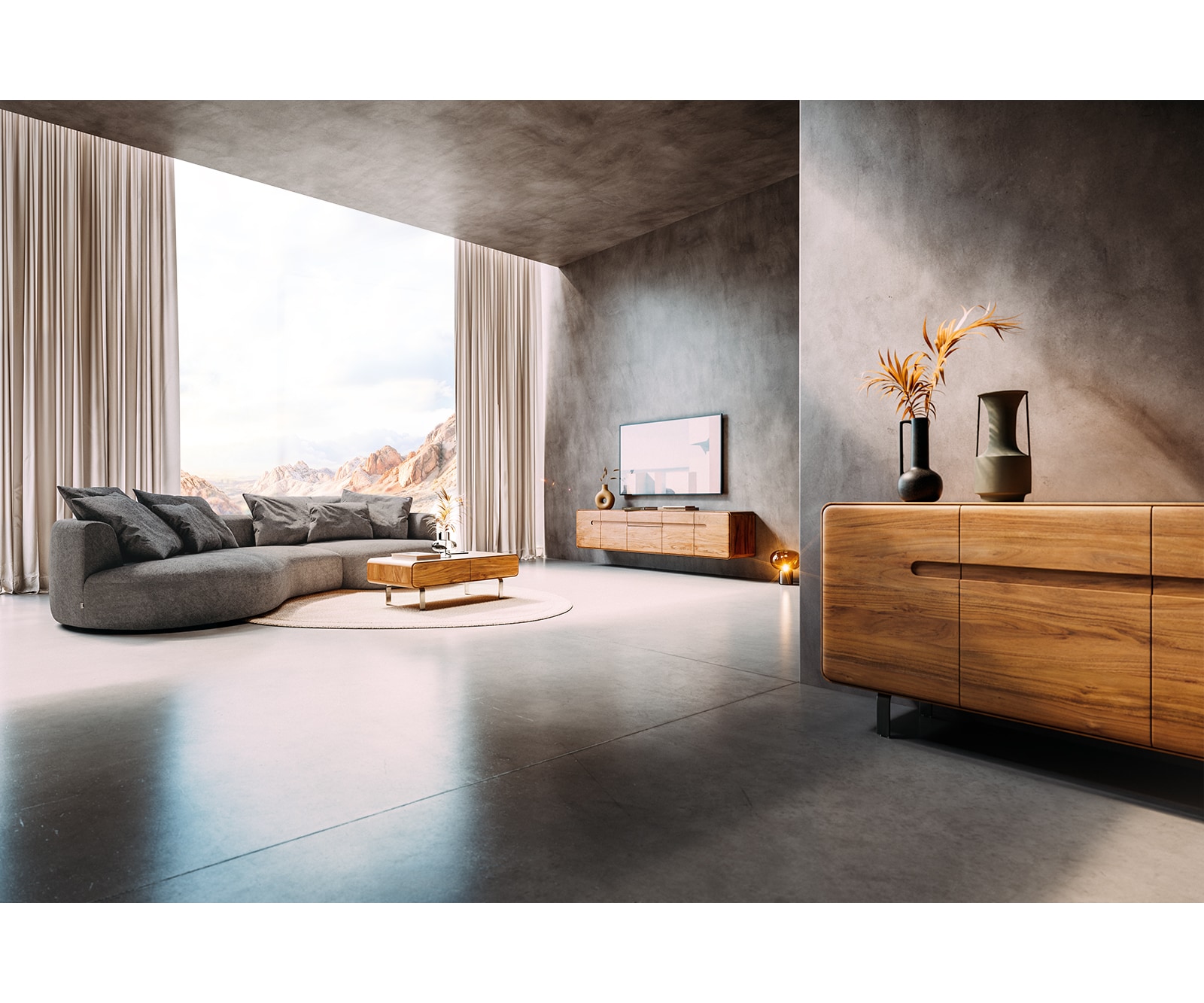 Dressoir Anaya 175 cm natuur acacia 4 deuren L-onderstel roestvrij staal 6 Dressoir Anaya 175 cm natuur acacia 4 deuren L-onderstel roestvrij staal 6