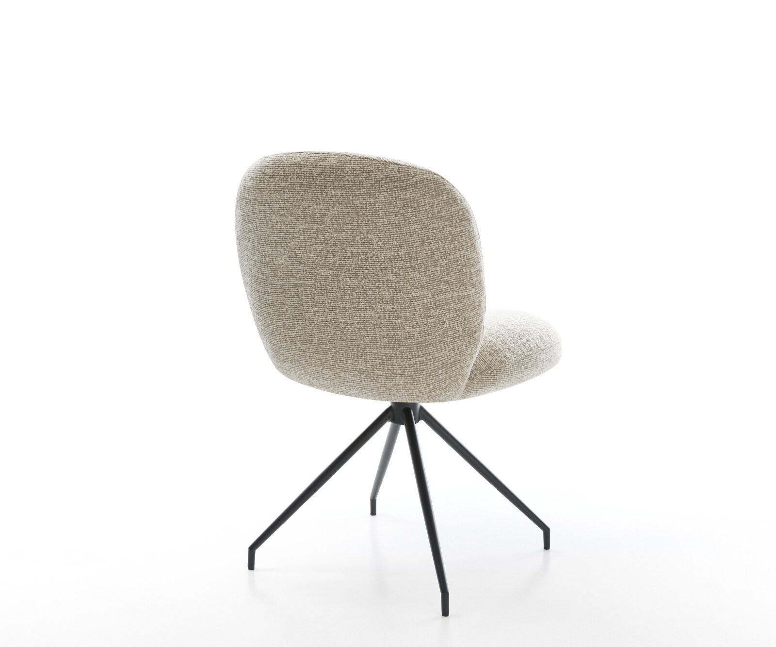 Eetkamerstoel Nube-Flex geweven stof beige kruisframe conisch zwart pocketveer kern 5