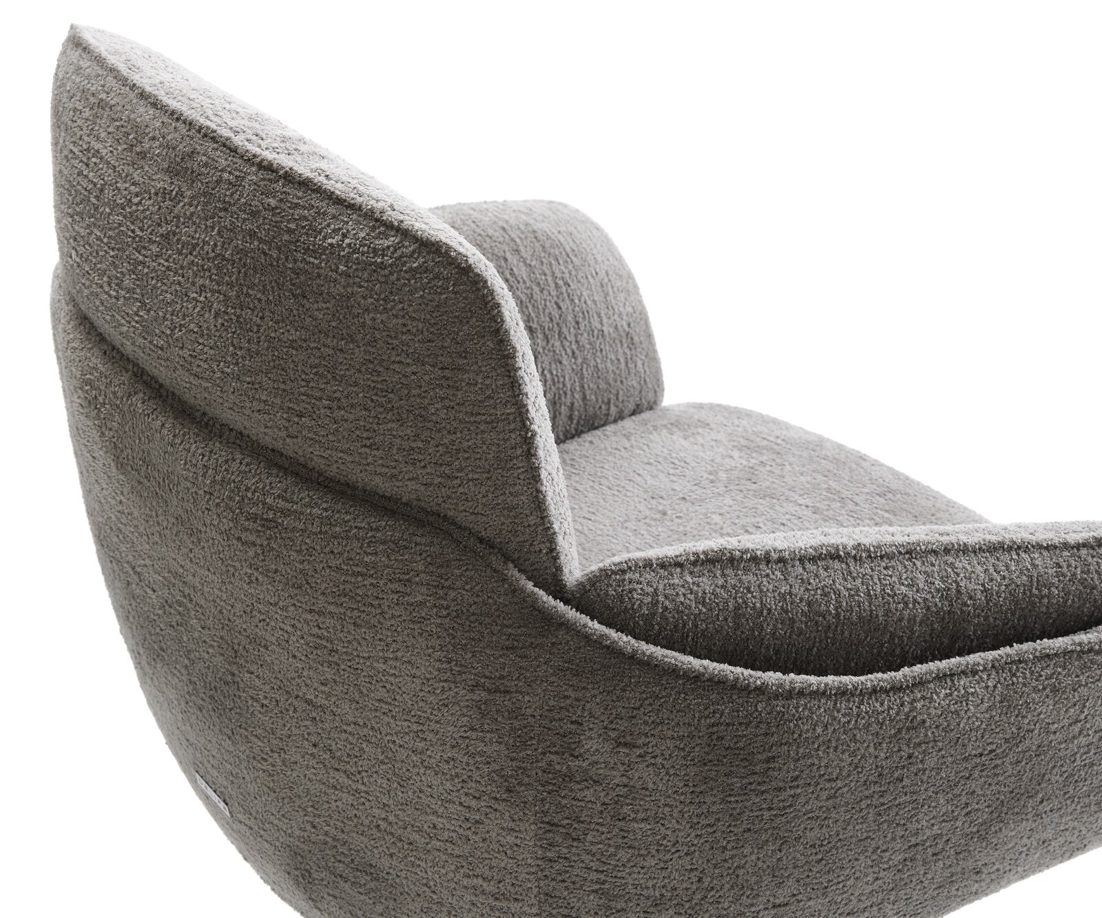 Eetkamerstoel Luan-Flex met armleuning bouclé zacht mud kruisframe conisch zwart 3