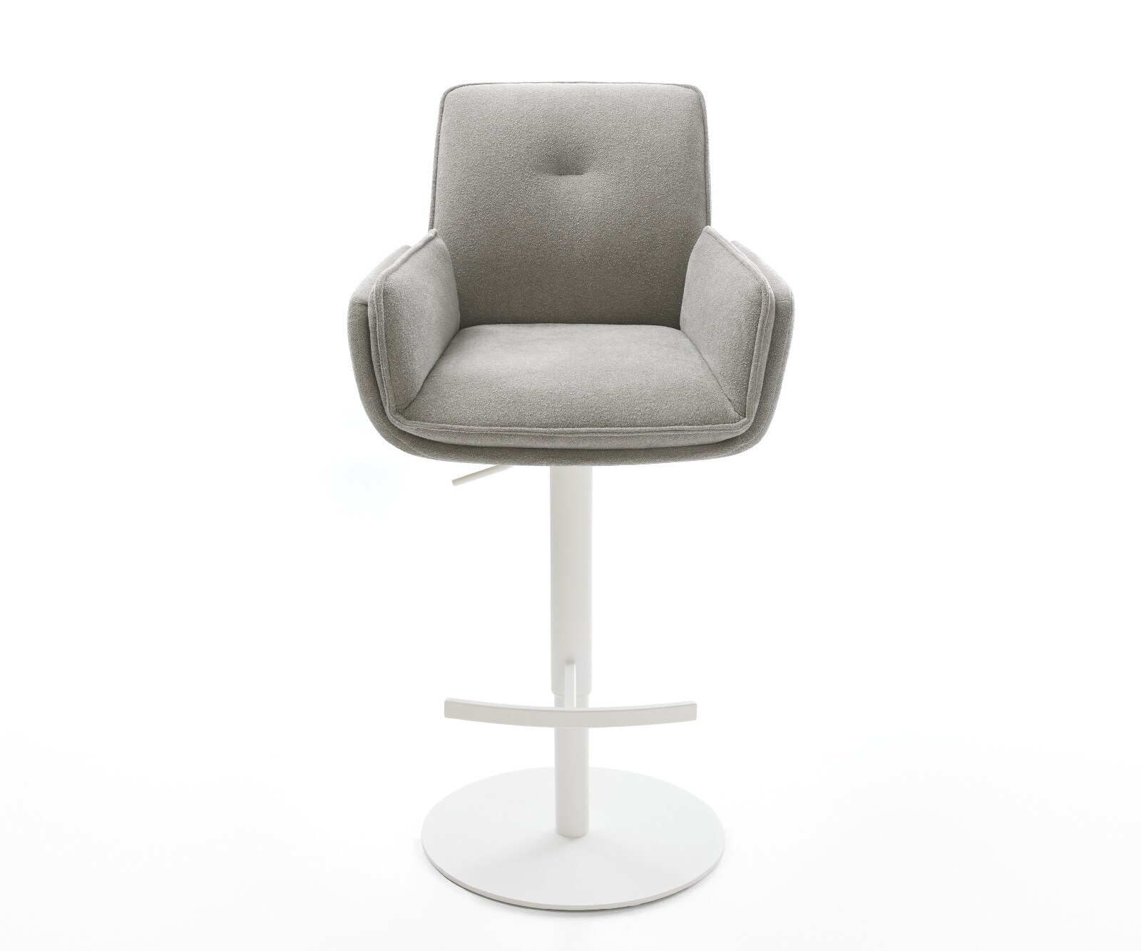 Barstoel Nela-Flex Zachte stof met structuur Grijs Draaivoet in hoogte verstelbaar wit Wit 2