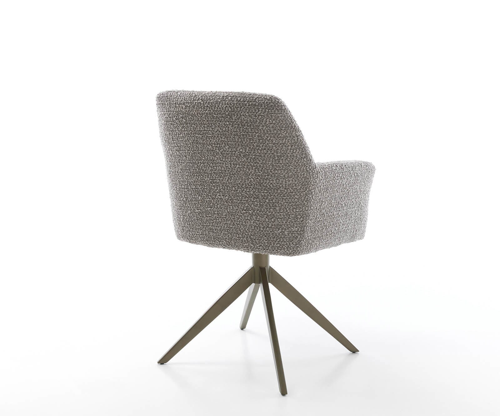 Draaistoel Xana-Flex met armleuning bouclé zilver grijs kruisframe breed afwerking met titanium 360° draaibaar pocketveer kern 4 Draaistoel Xana-Flex met armleuning bouclé zilver grijs kruisframe breed afwerking met titanium 360° draaibaar pocketveer kern 4