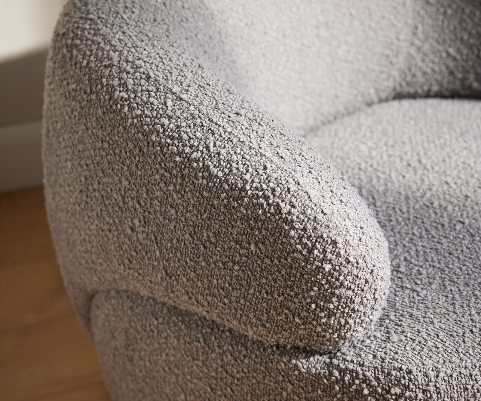 Loungestoel Nova 88x88 cm Bouclé zilvergrijs 5 Loungestoel Nova 88x88 cm Bouclé zilvergrijs 5
