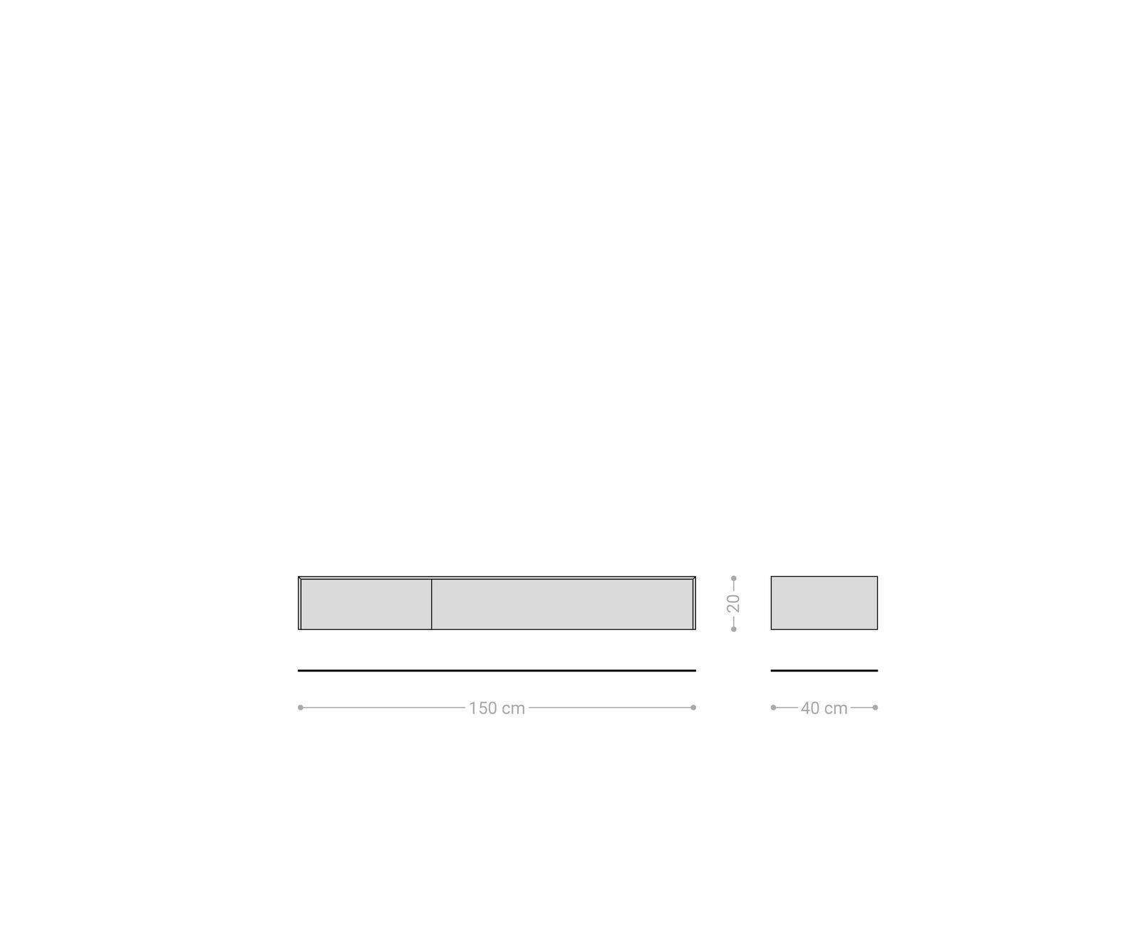Tv-meubel Cuor 150 cm Keramiek Minas Melange Wit-beige 1 Flap 1 Lade Zwevend 9