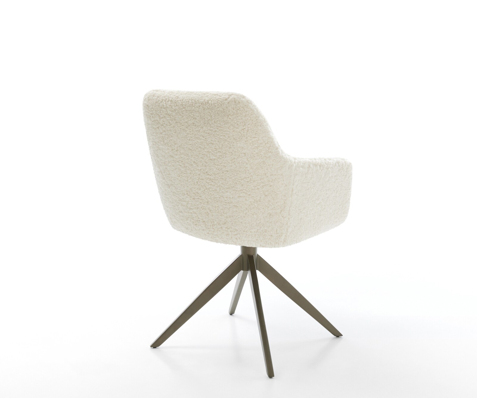 Draaistoel Pejo-Flex teddy beige kruisframe breed afwerking met titanium 360° draaibaar rocker-functie pocketveer kern 5